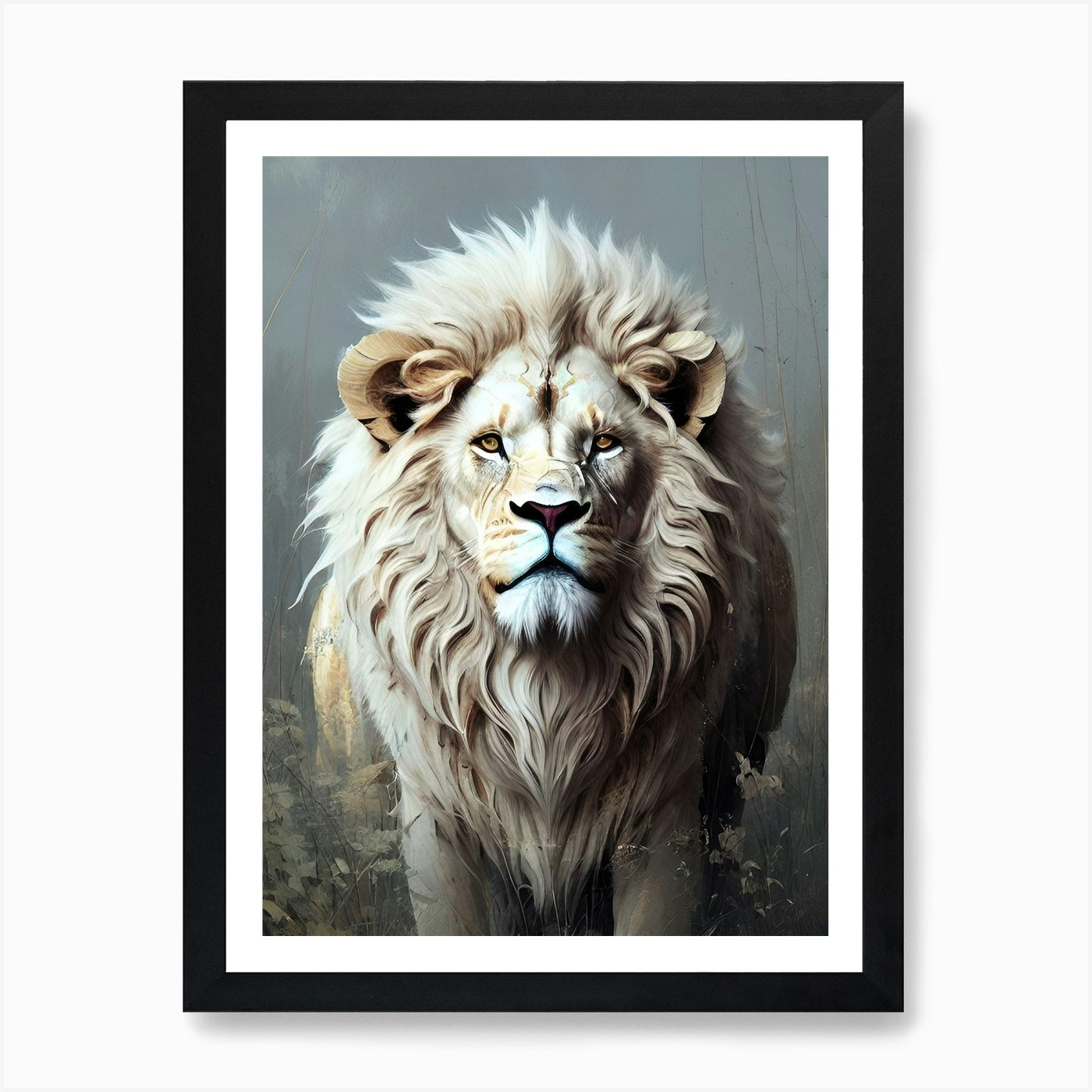 White Lion 3 Art Print Framed Wall Art Poster Canvas Print Picture