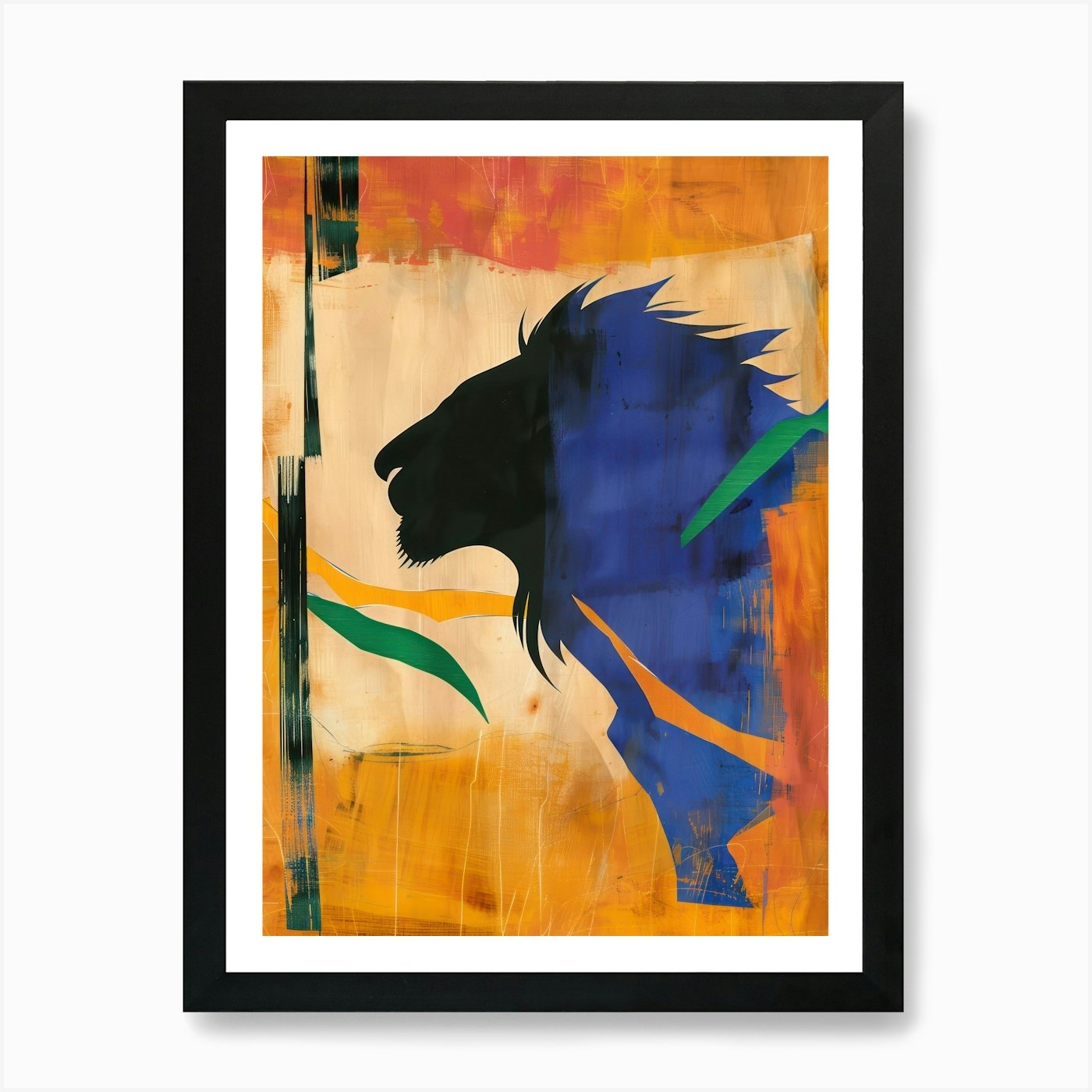 Lion 1 Cut Out Collage Art Print Framed Wall Art Poster Canvas Print Picture