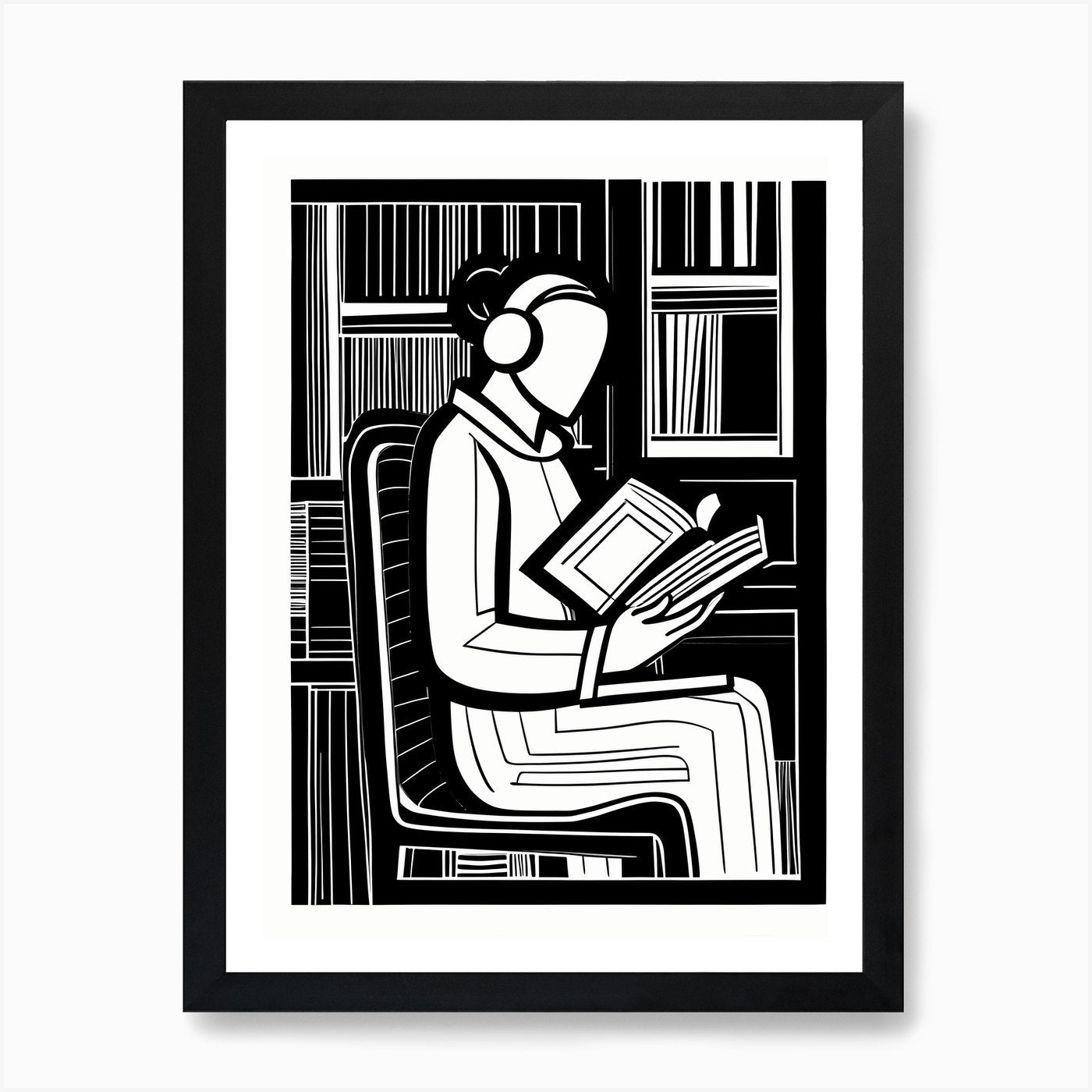 Just a girl who loves to read, Lion Framed Wall Art Poster Canvas Print Picture