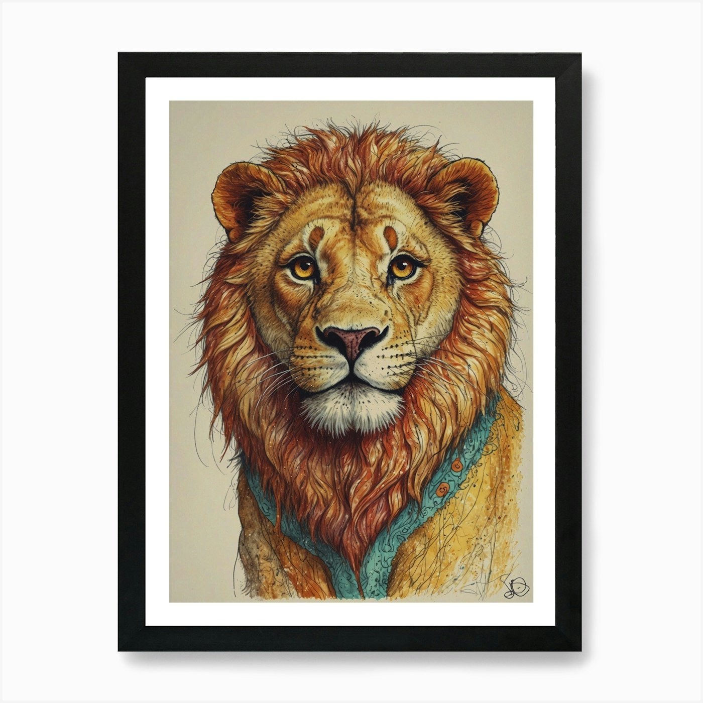 Lion! 2 Art Print Framed Wall Art Poster Canvas Print Picture