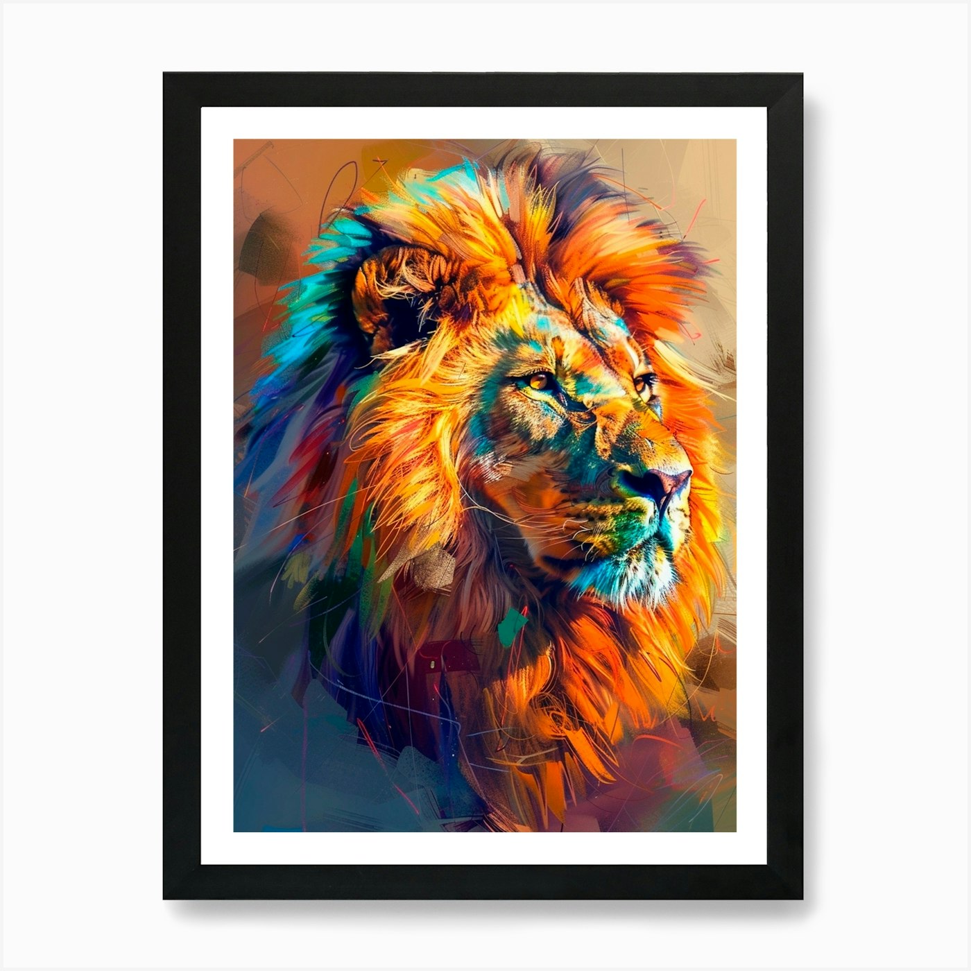 Lion Painting 1 Art Print Framed Wall Art Poster Canvas Print Picture