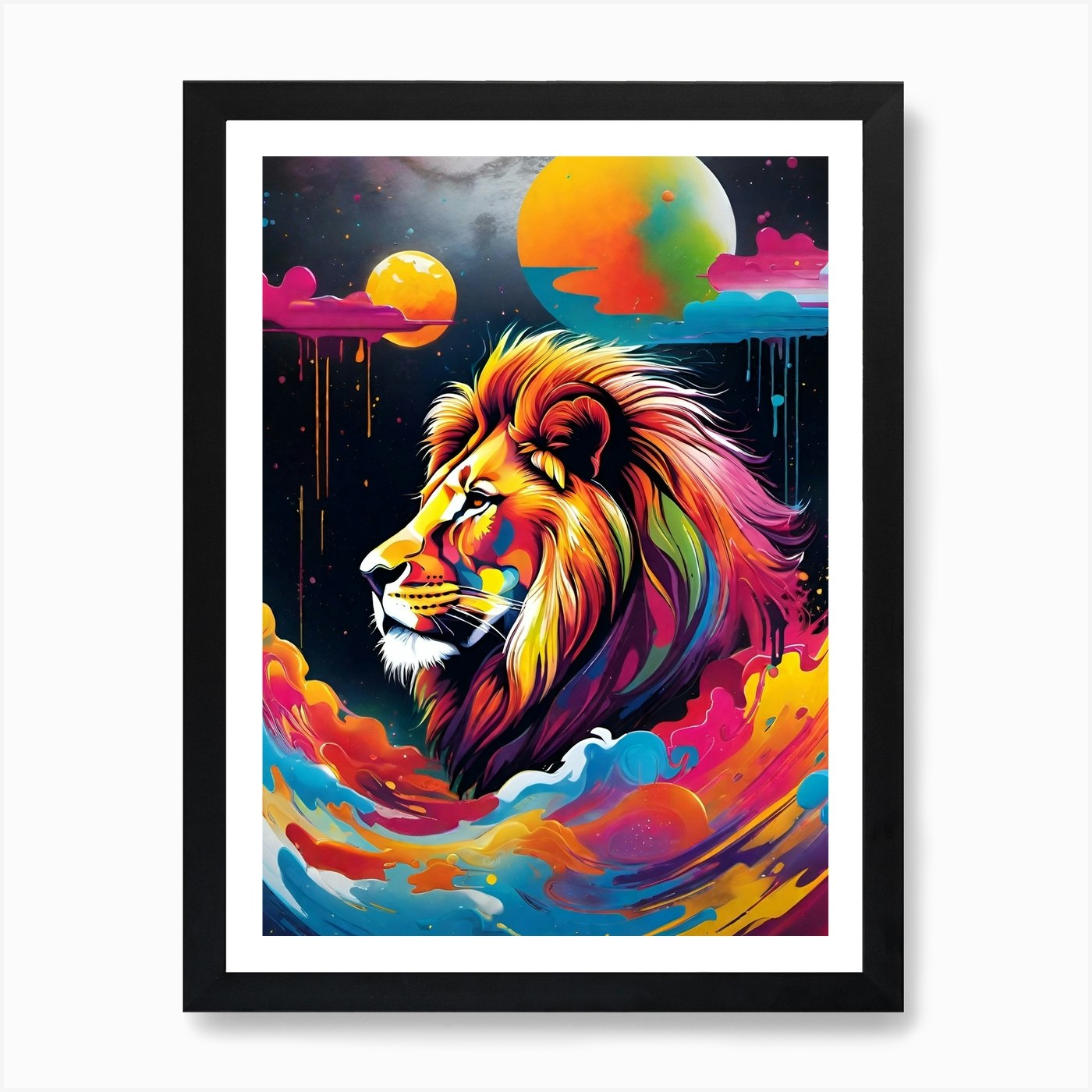 Lion Painting 118 Art Print Framed Wall Art Poster Canvas Print Picture