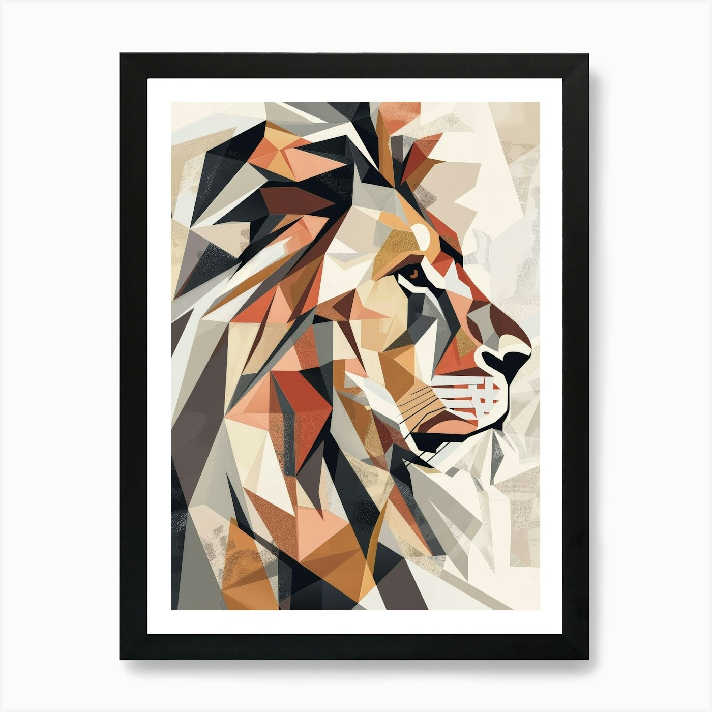 Geometric Lion Art Print Framed Wall Art Poster Canvas Print Picture