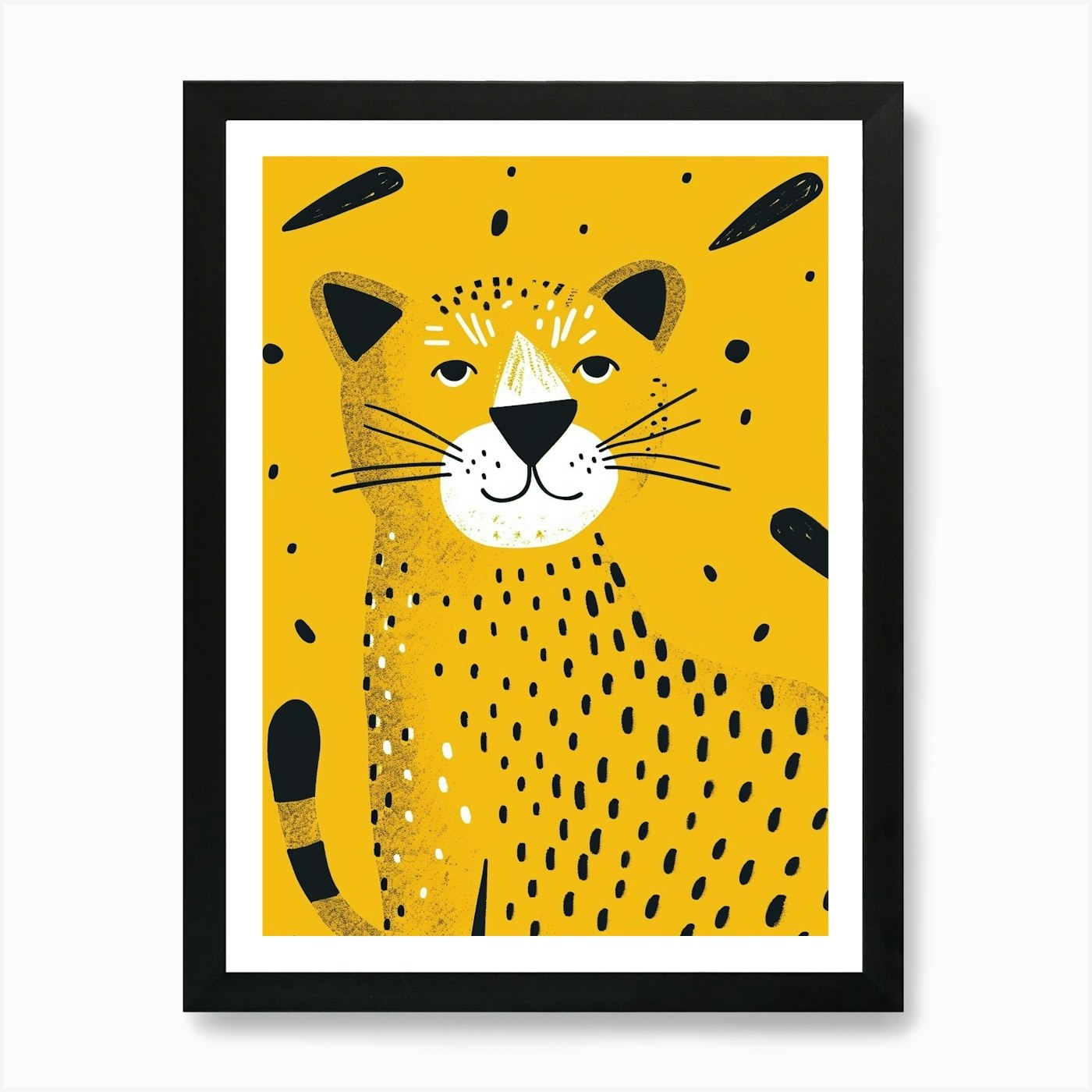 Yellow Mountain Lion 6 Art Print Framed Wall Art Poster Canvas Print Picture