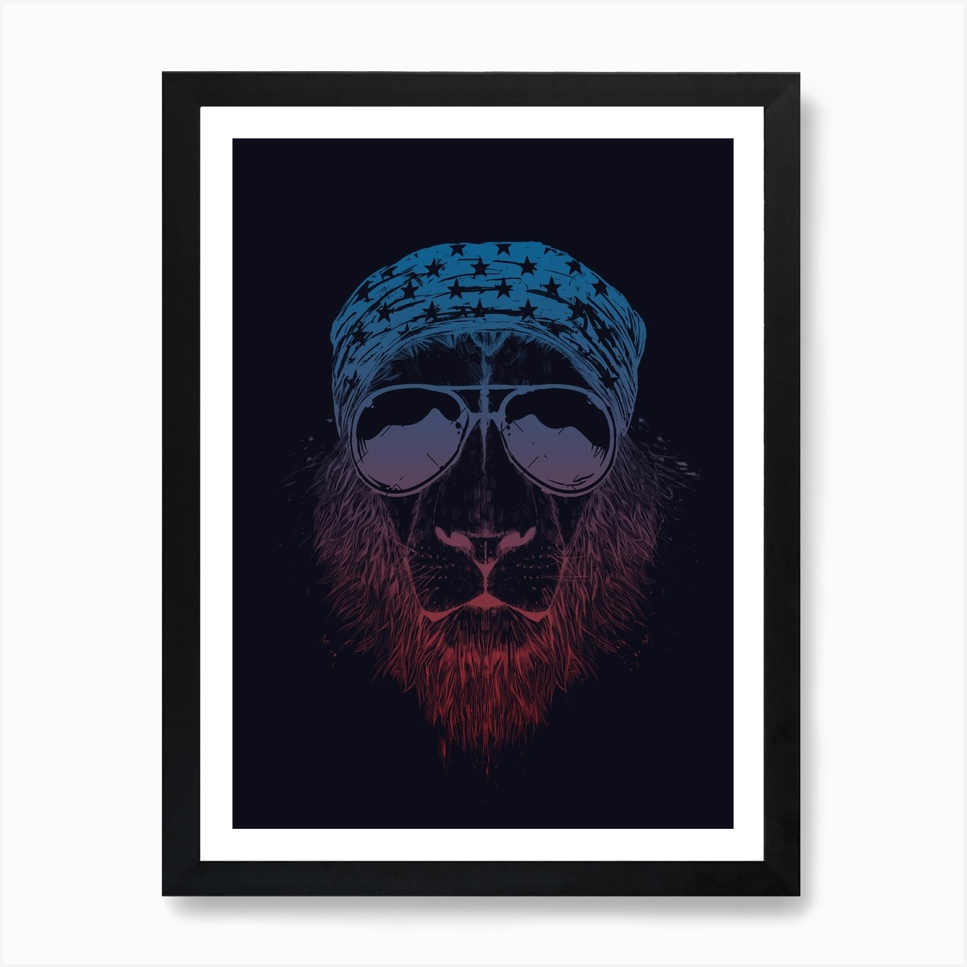 Wild lion (dark) Art Print Framed Wall Art Poster Canvas Print Picture
