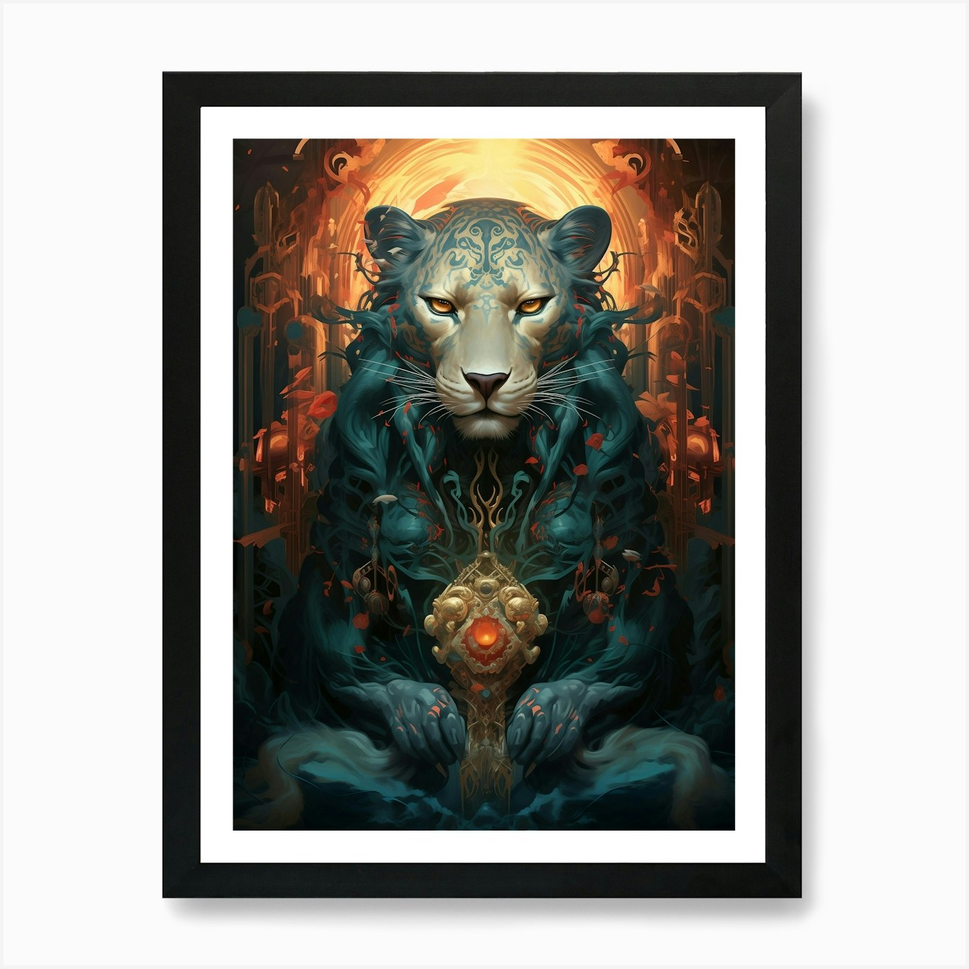 Lion Of The Forest Art Print Framed Wall Art Poster Canvas Print Picture
