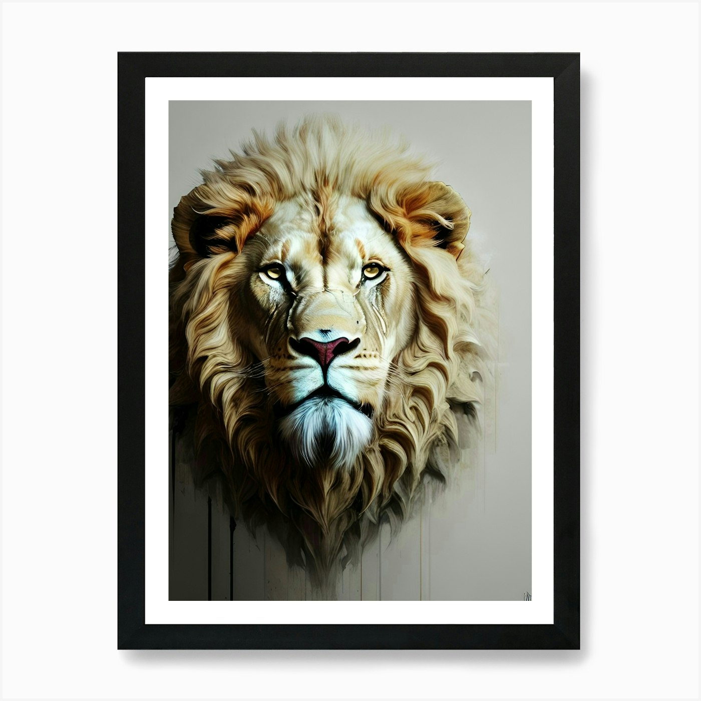 Lion Head 53 Art Print Framed Wall Art Poster Canvas Print Picture