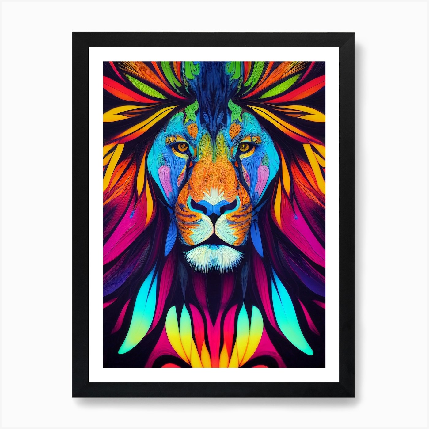 Colorful Lion Art Print Framed Wall Art Poster Canvas Print Picture