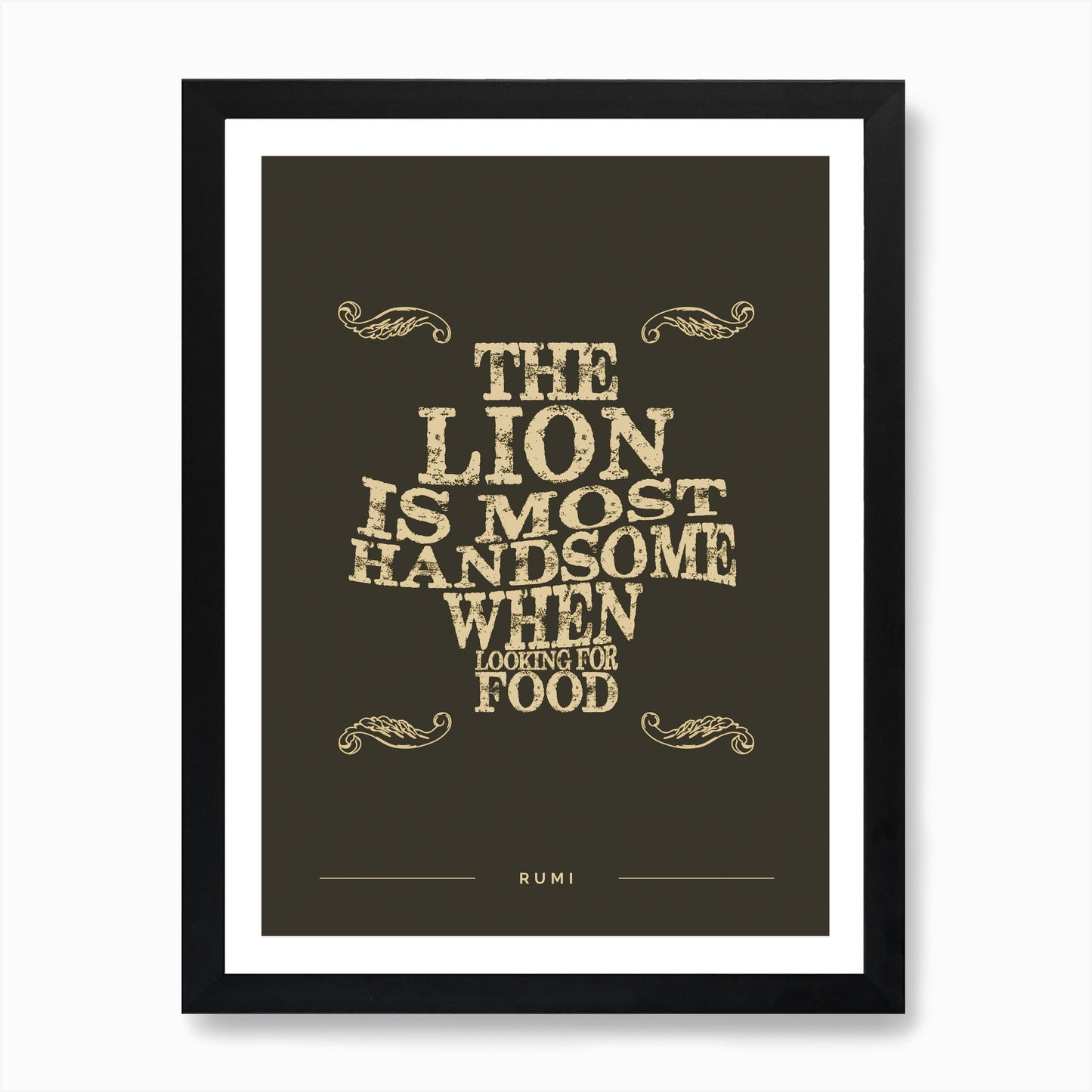 The Lion Is Most Handsome When Look Framed Wall Art Poster Canvas Print Picture