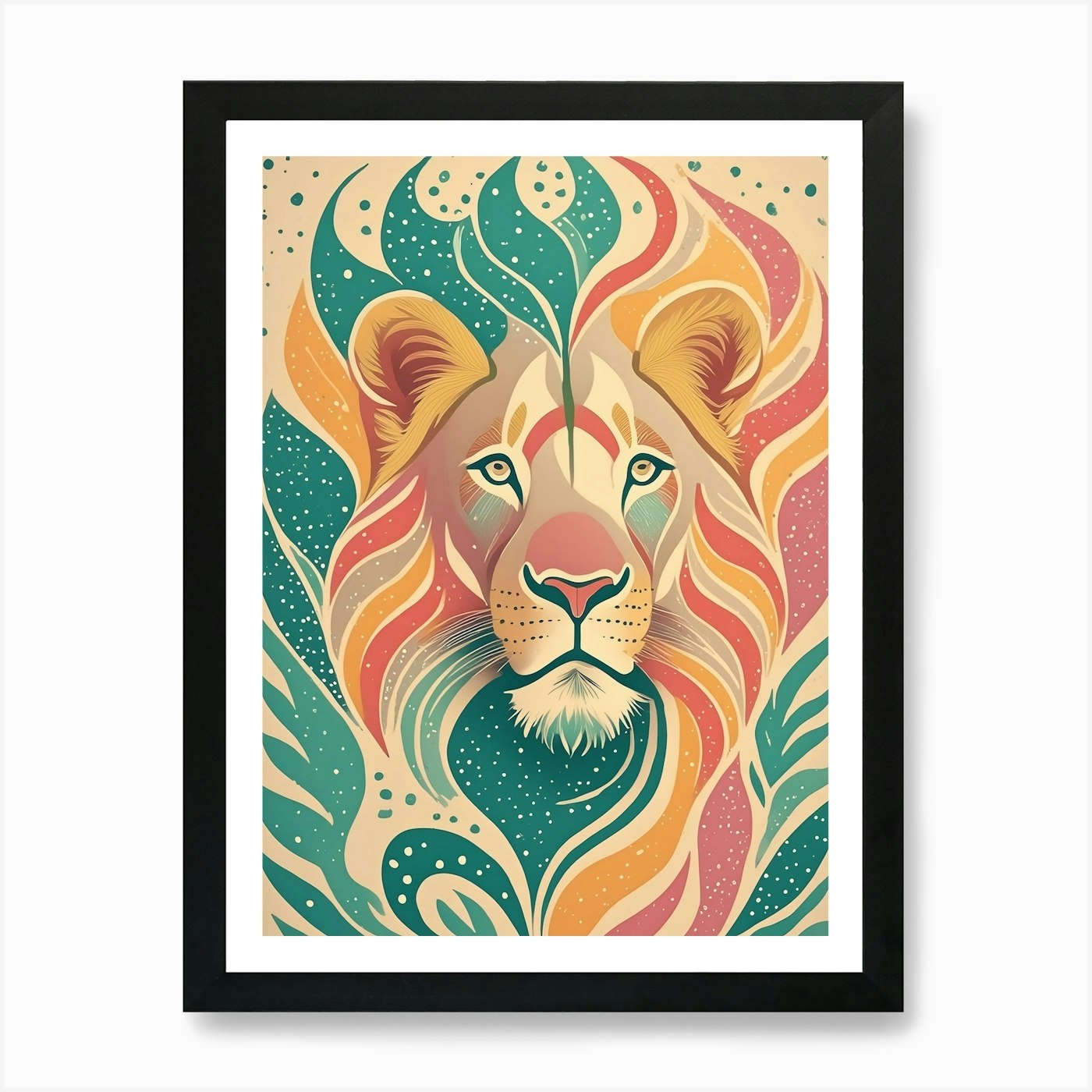 Lion, Animal Wildlife; The Beauty O Framed Wall Art Poster Canvas Print Picture