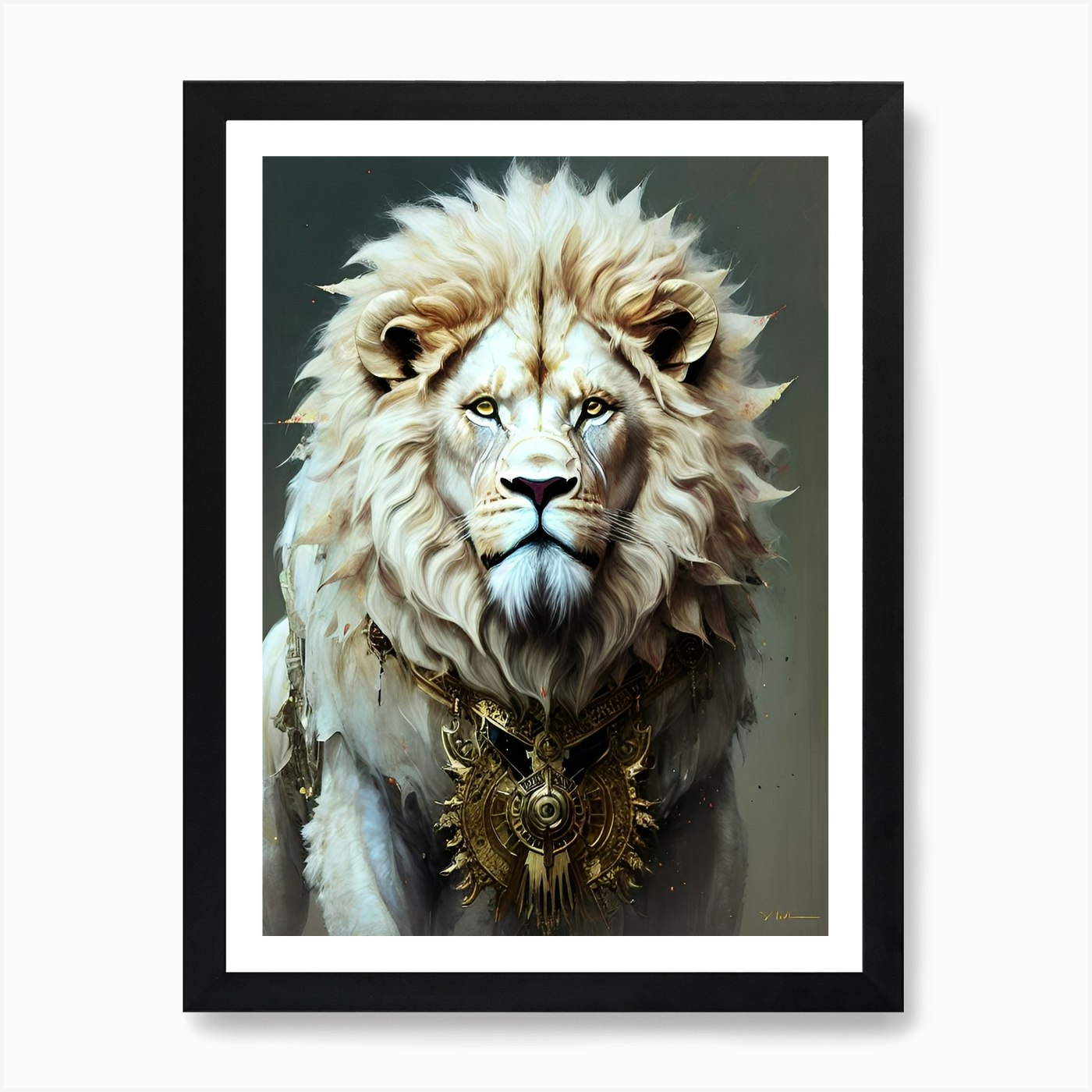 Lion Of Kings Art Print Framed Wall Art Poster Canvas Print Picture
