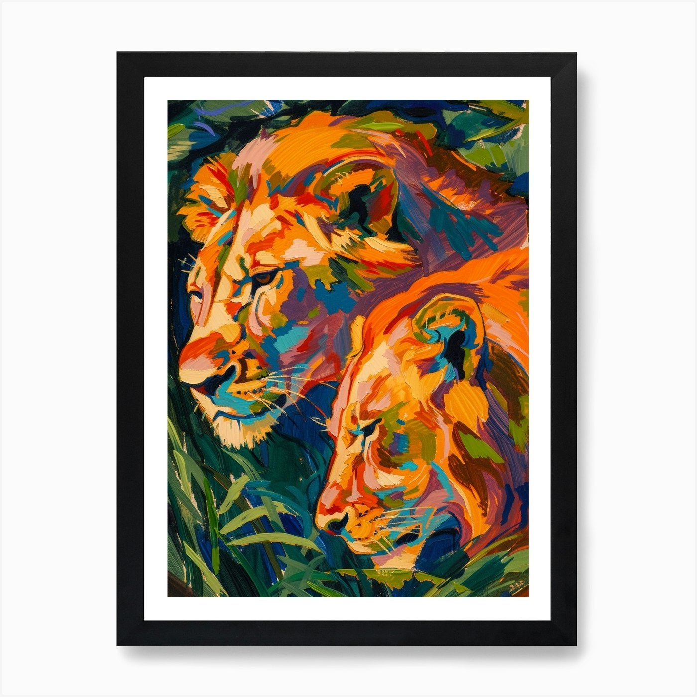 Transvaal Lion Rituals Fauvist Pain Framed Wall Art Poster Canvas Print Picture