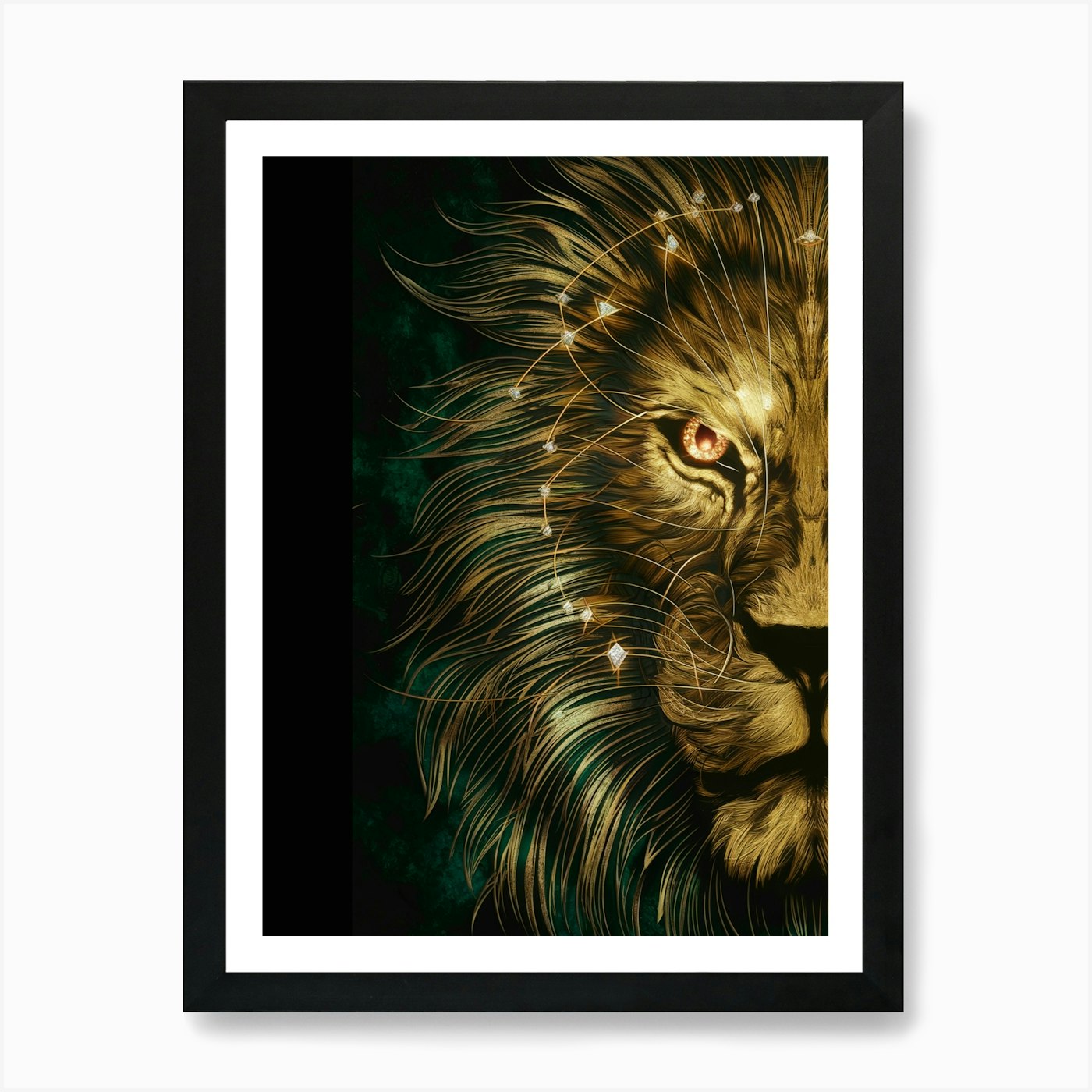 Lion Artwork Art Print Framed Wall Art Poster Canvas Print Picture