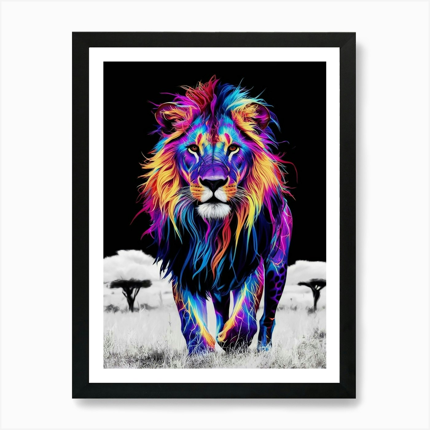 Lion Painting Art Print Framed Wall Art Poster Canvas Print Picture