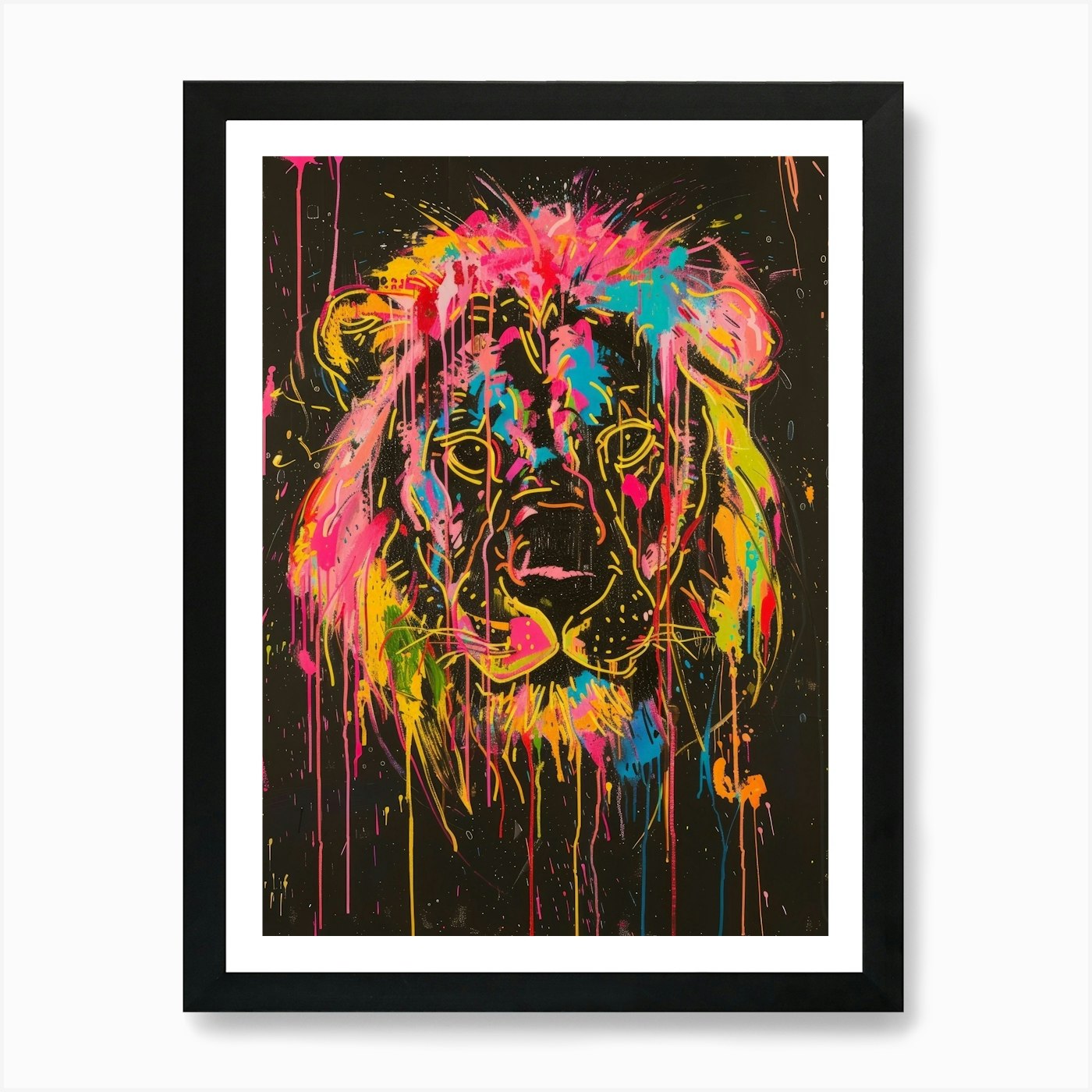 Colorful Lion 1 Art Print Framed Wall Art Poster Canvas Print Picture