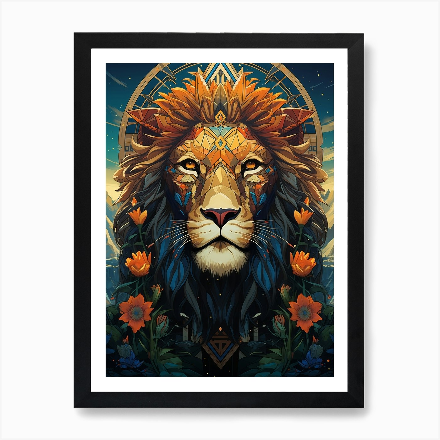 Lion Art 1 Art Print Framed Wall Art Poster Canvas Print Picture