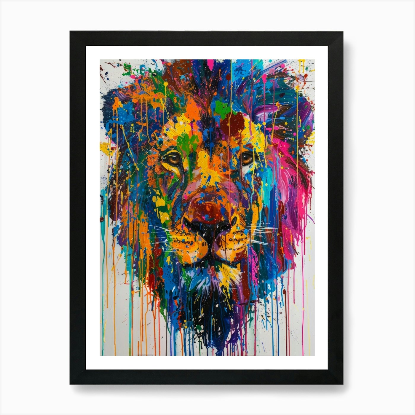 Lion Painting 4 Art Print Framed Wall Art Poster Canvas Print Picture