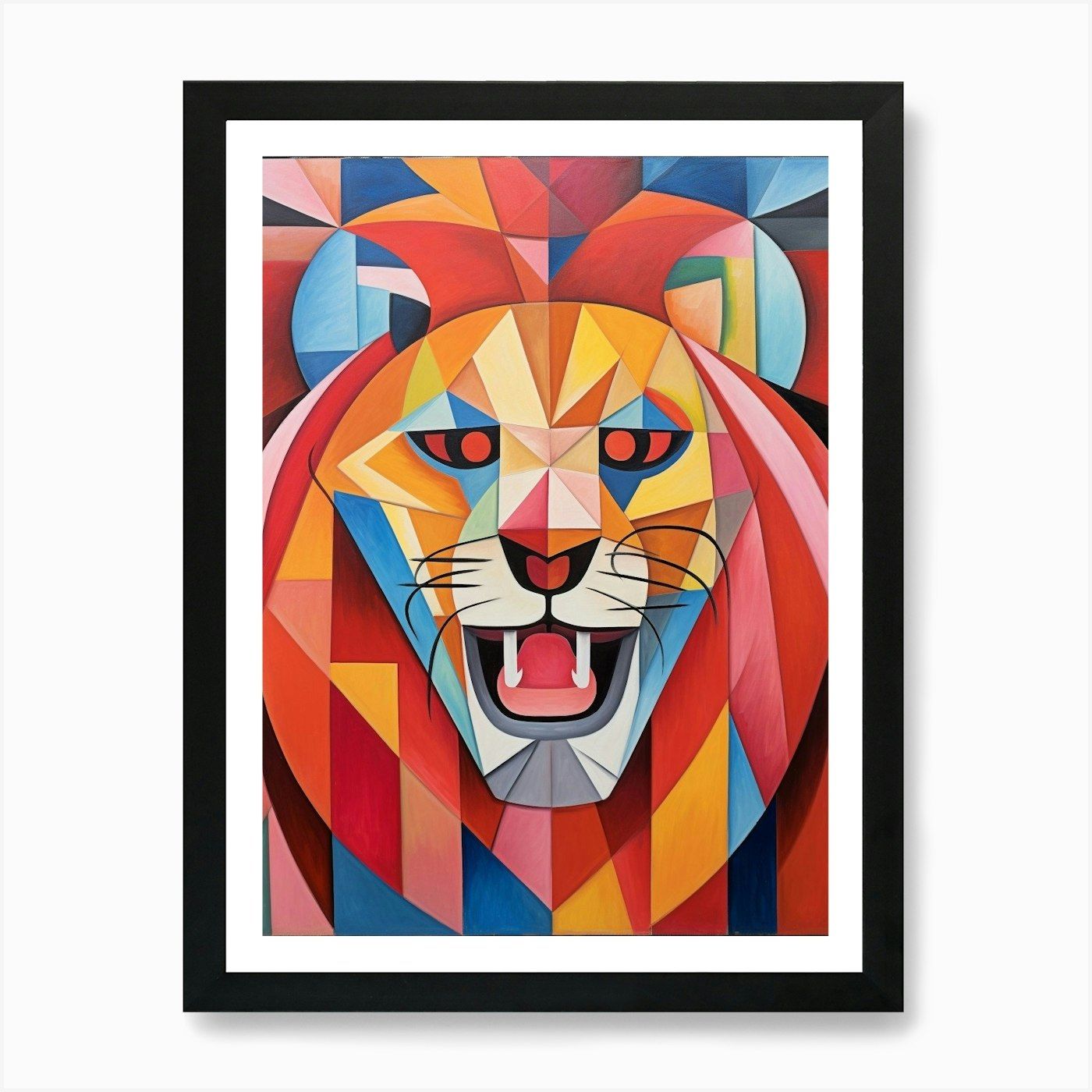 Lion Abstract Pop Art 7 Art Print Framed Wall Art Poster Canvas Print Picture