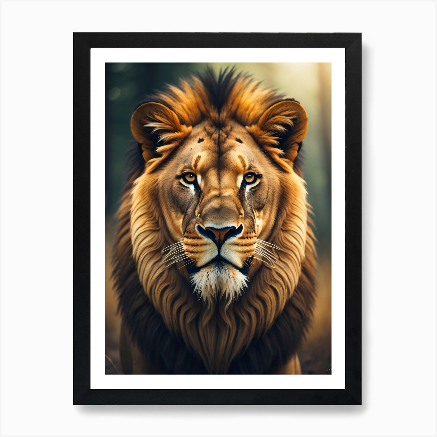 Lion Portrait 1 Art Print Framed Wall Art Poster Canvas Print Picture