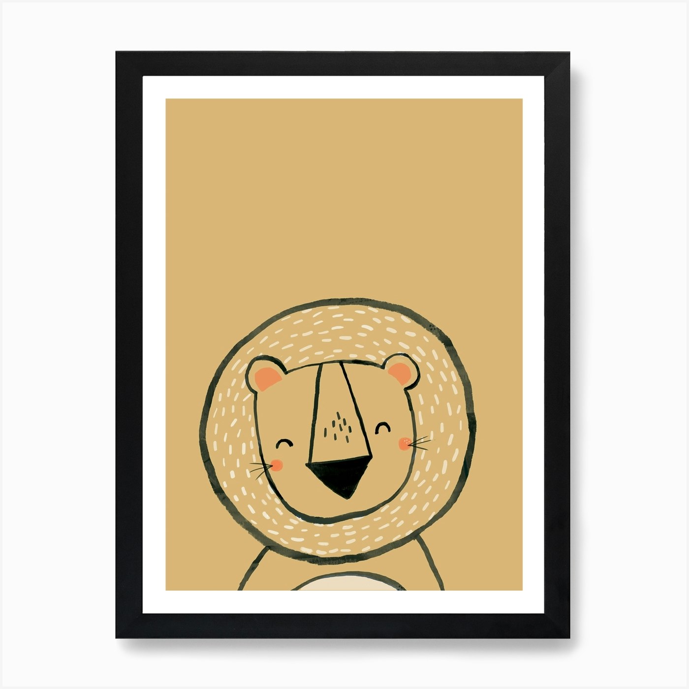 Inky Lion Art Print Framed Wall Art Poster Canvas Print Picture