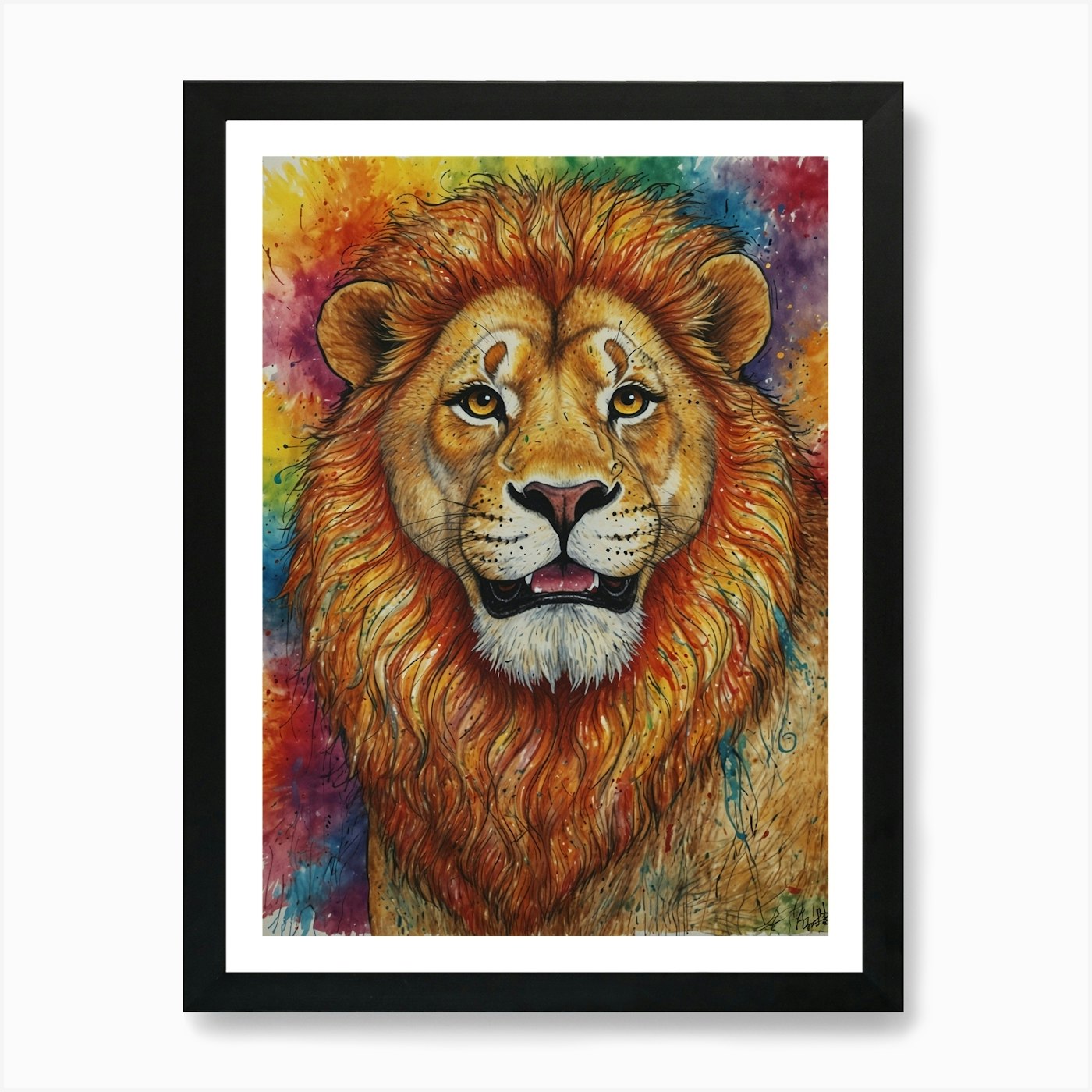 Lion! Art Print Framed Wall Art Poster Canvas Print Picture