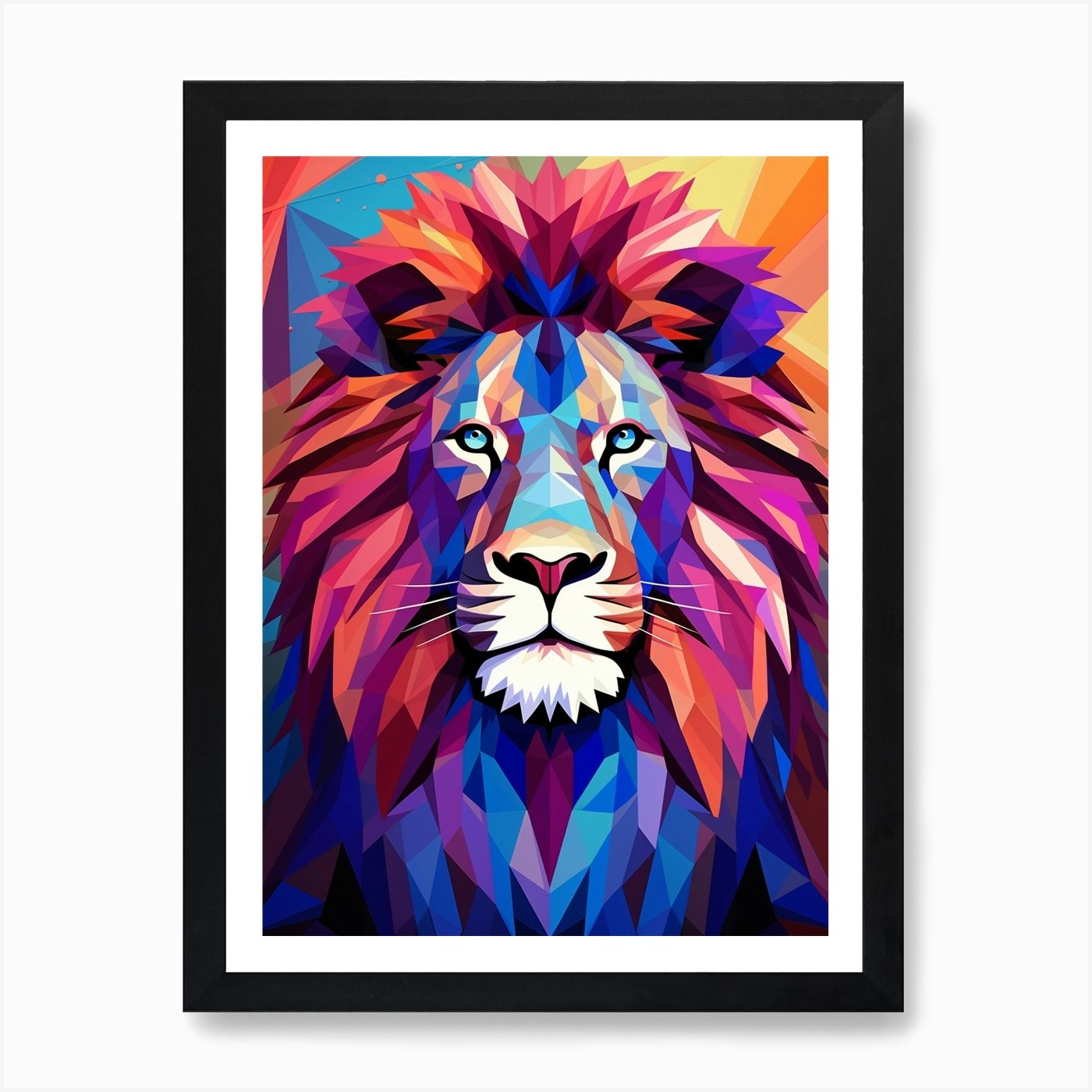 Lion Abstract Pop Art 4 Art Print Framed Wall Art Poster Canvas Print Picture
