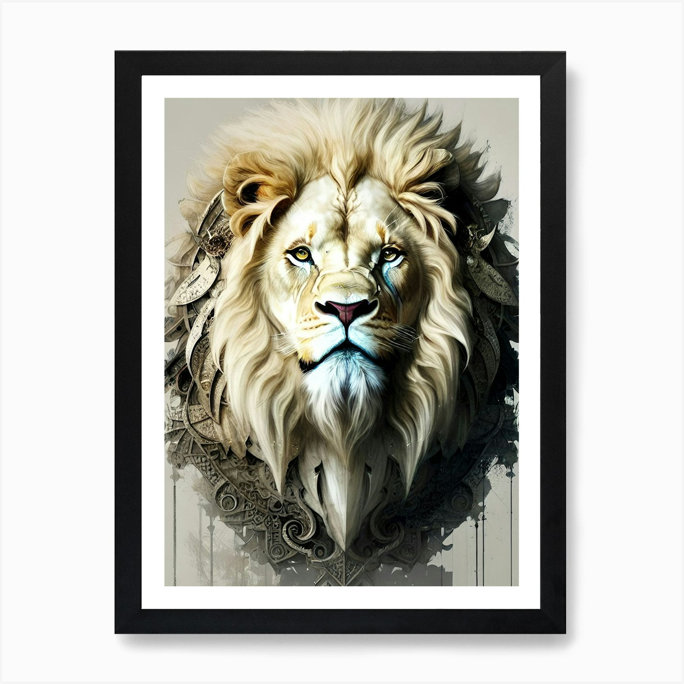 Lion art 55 Art Print Framed Wall Art Poster Canvas Print Picture