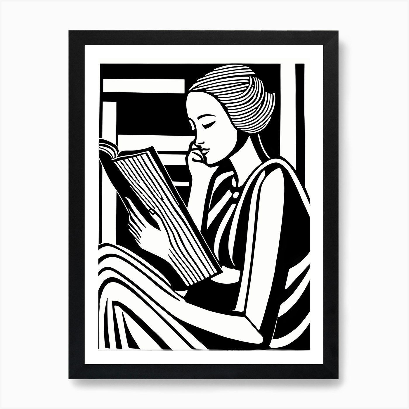 Just a girl who loves to read, Lion Framed Wall Art Poster Canvas Print Picture
