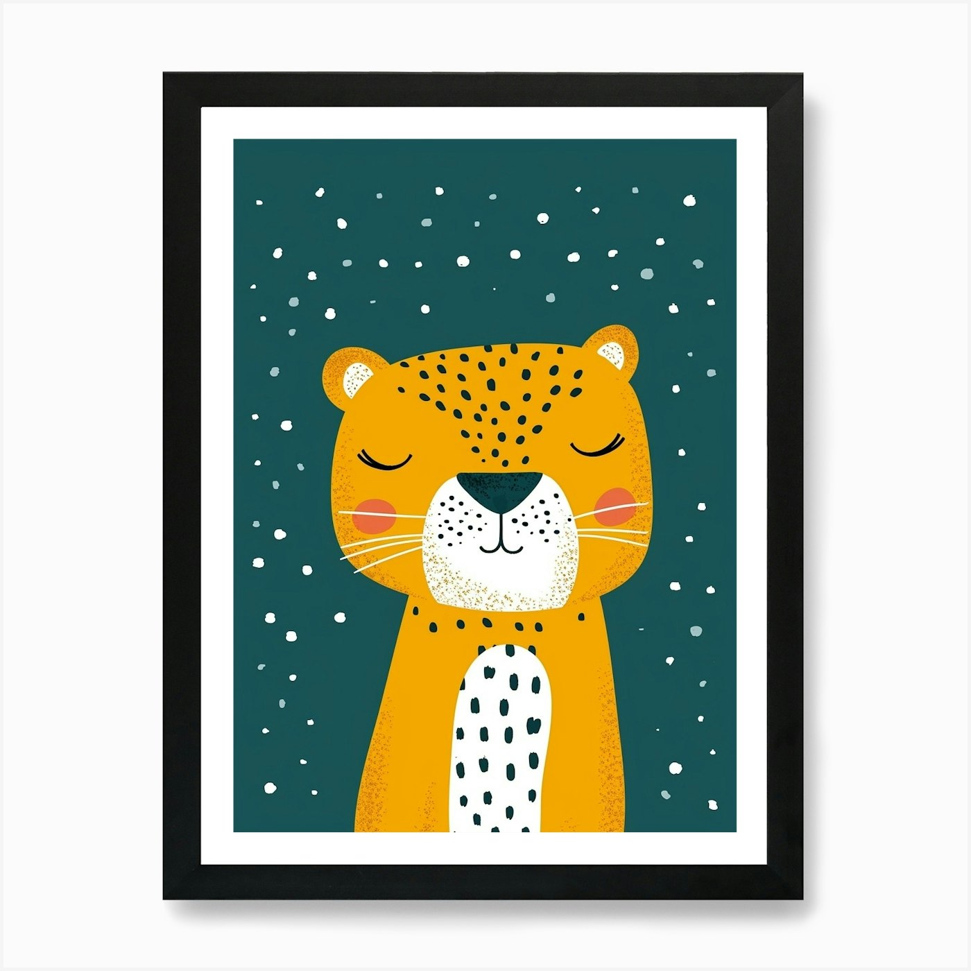 Yellow Mountain Lion 4 Art Print Framed Wall Art Poster Canvas Print Picture