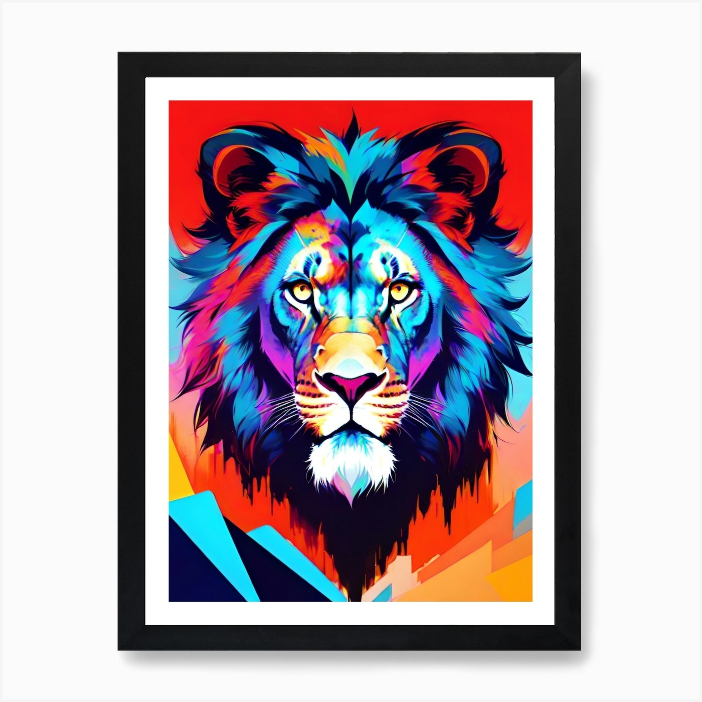 Colorful Lion 1 Art Print Framed Wall Art Poster Canvas Print Picture