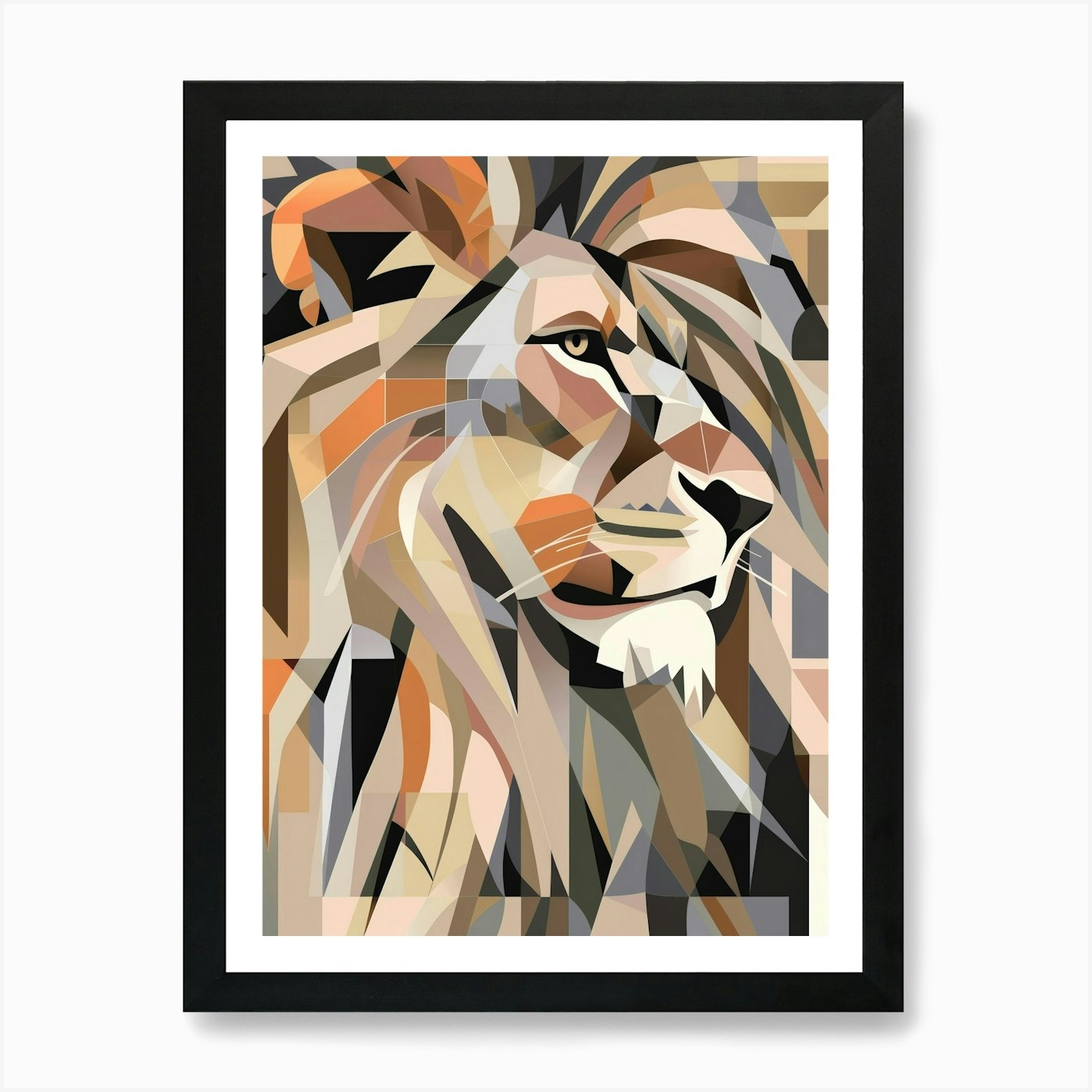 Abstract Lion 5 Art Print Framed Wall Art Poster Canvas Print Picture