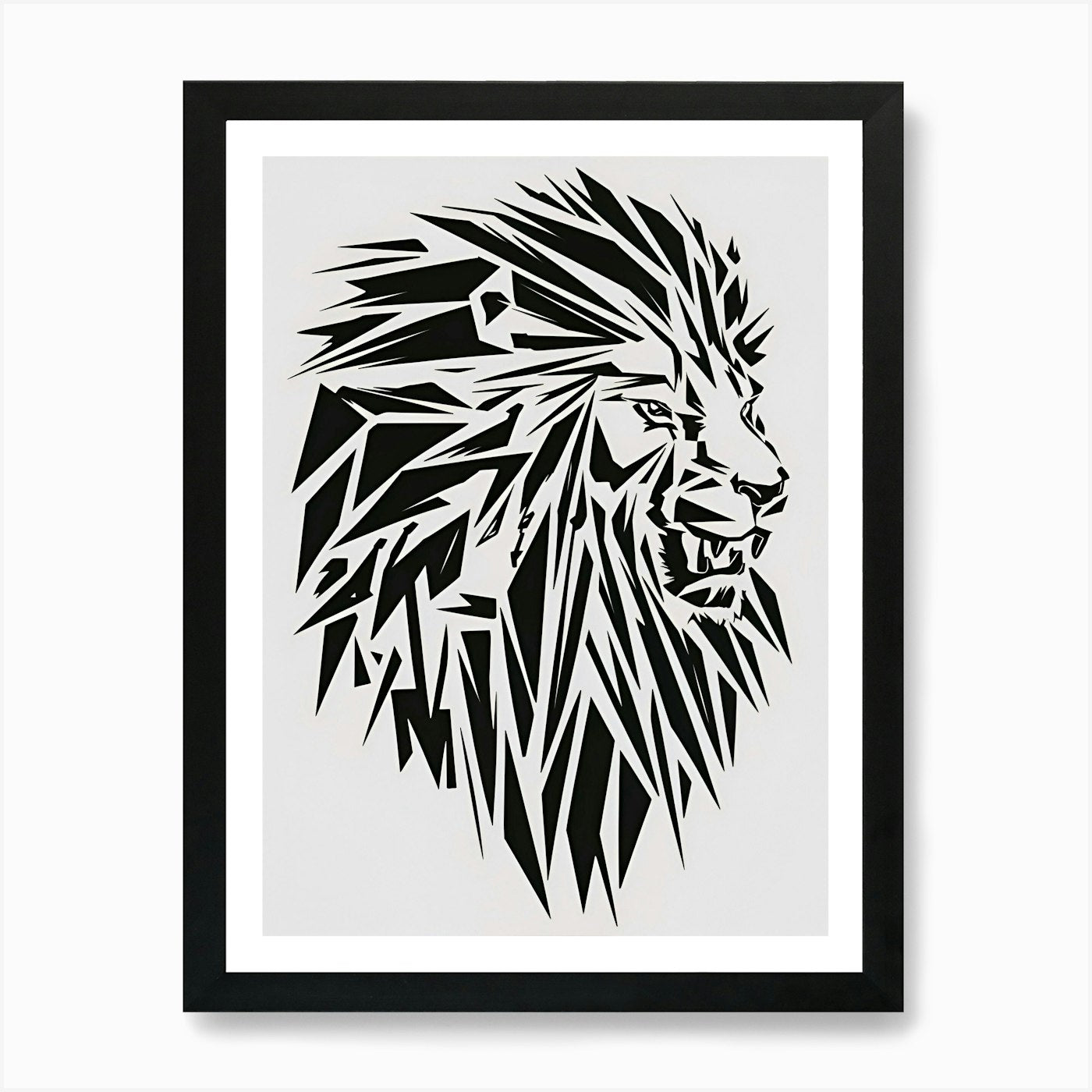 Lion Head 1 Art Print Framed Wall Art Poster Canvas Print Picture