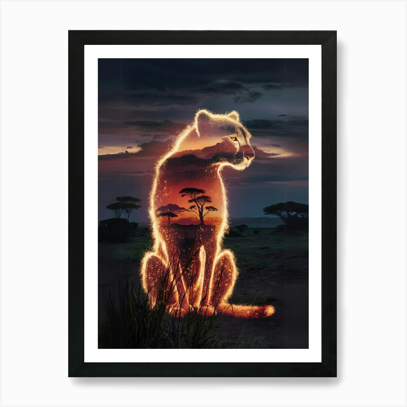 Lion King Art Print Framed Wall Art Poster Canvas Print Picture