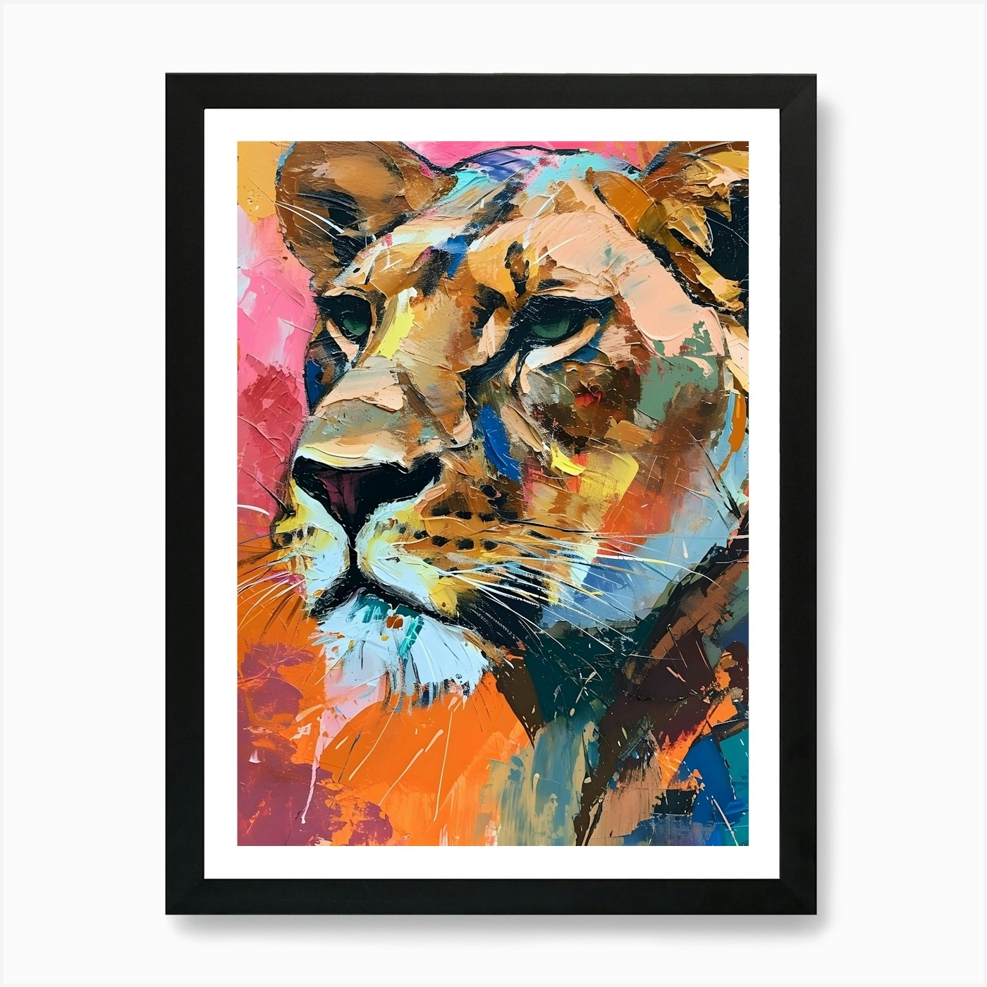Lion Portrait 5 Art Print Framed Wall Art Poster Canvas Print Picture