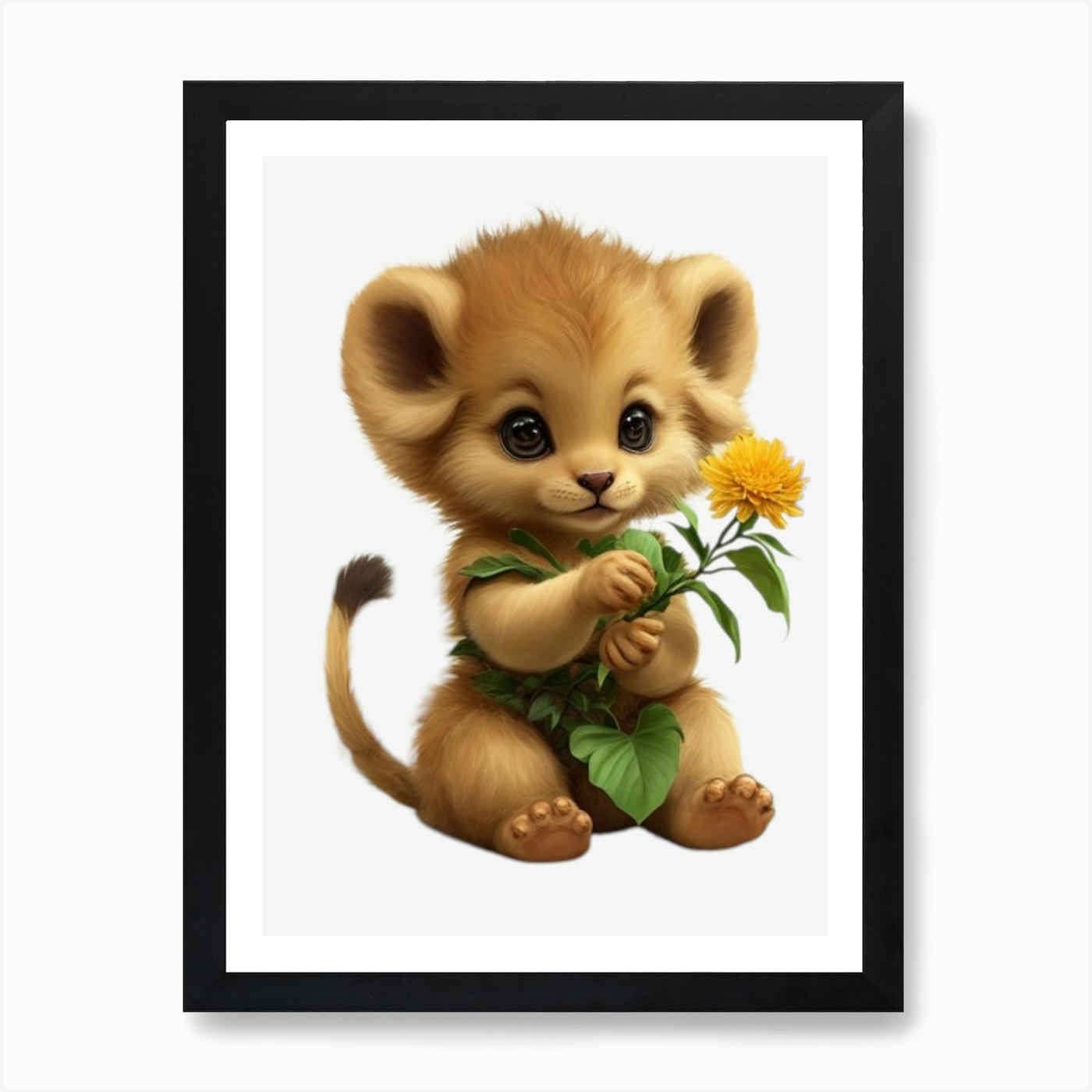Lion Cub 1 Art Print Framed Wall Art Poster Canvas Print Picture