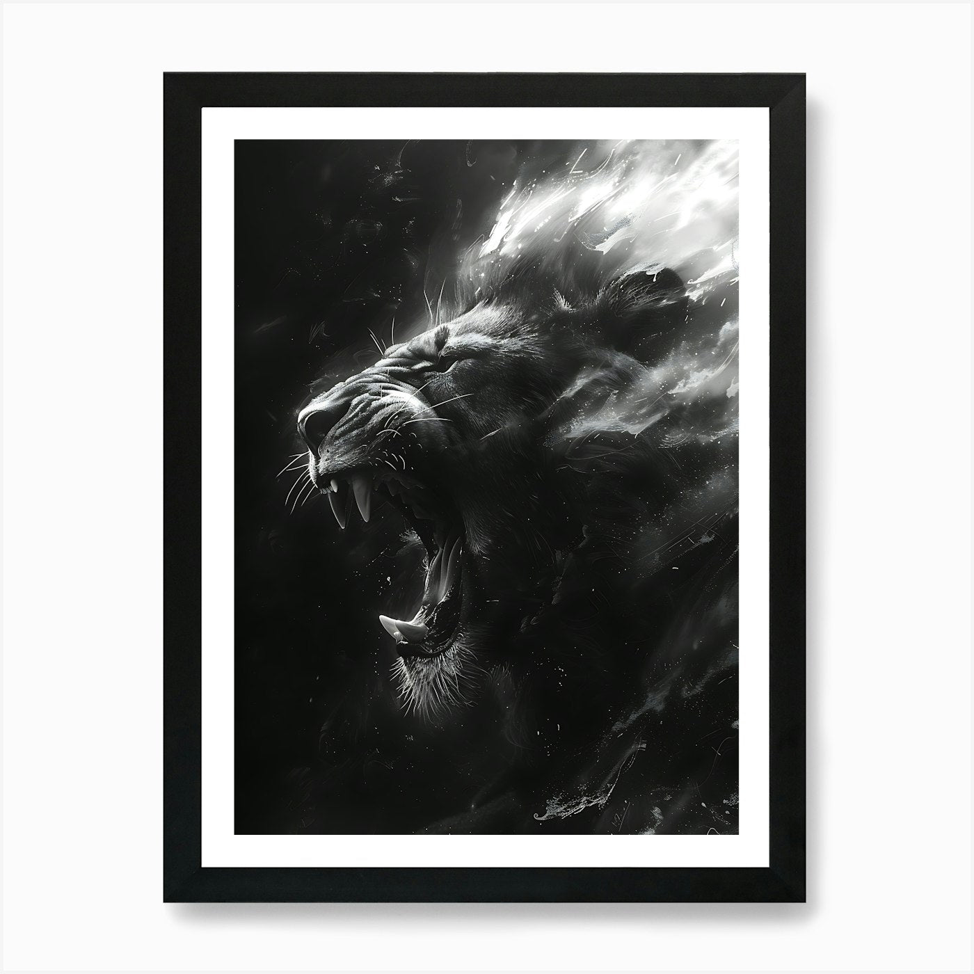 Lion Roaring 9 Art Print Framed Wall Art Poster Canvas Print Picture