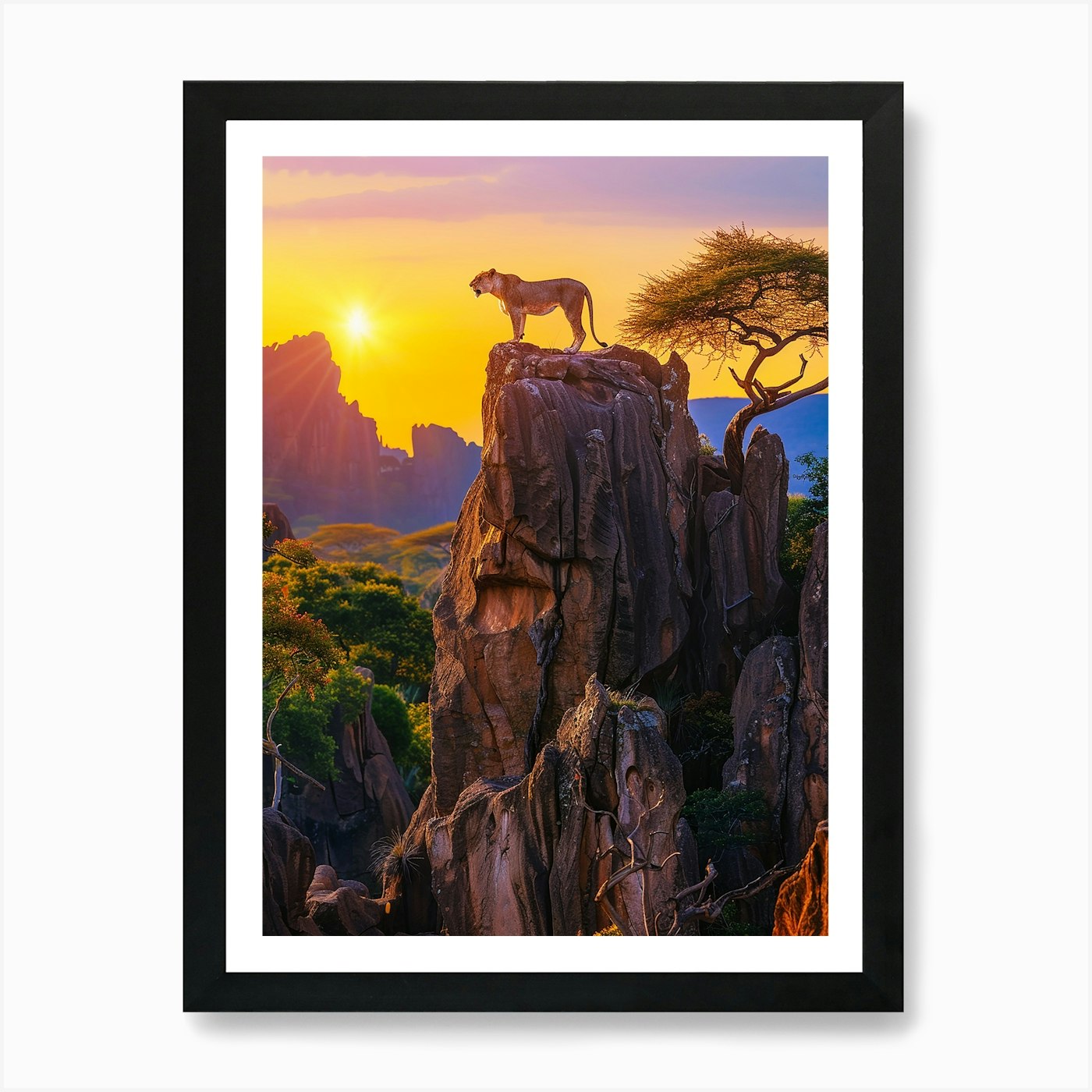 Lion King Art Print Framed Wall Art Poster Canvas Print Picture
