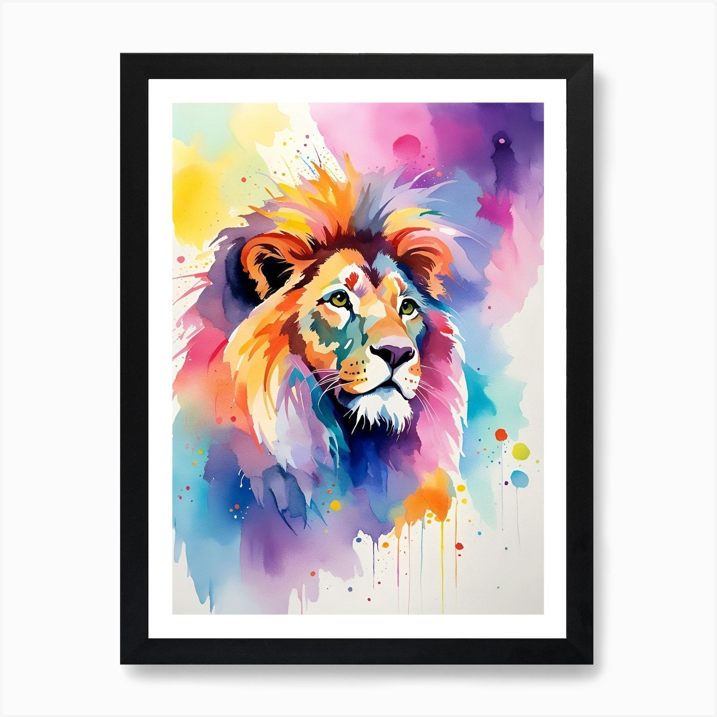 Lion Painting 14 Art Print Framed Wall Art Poster Canvas Print Picture