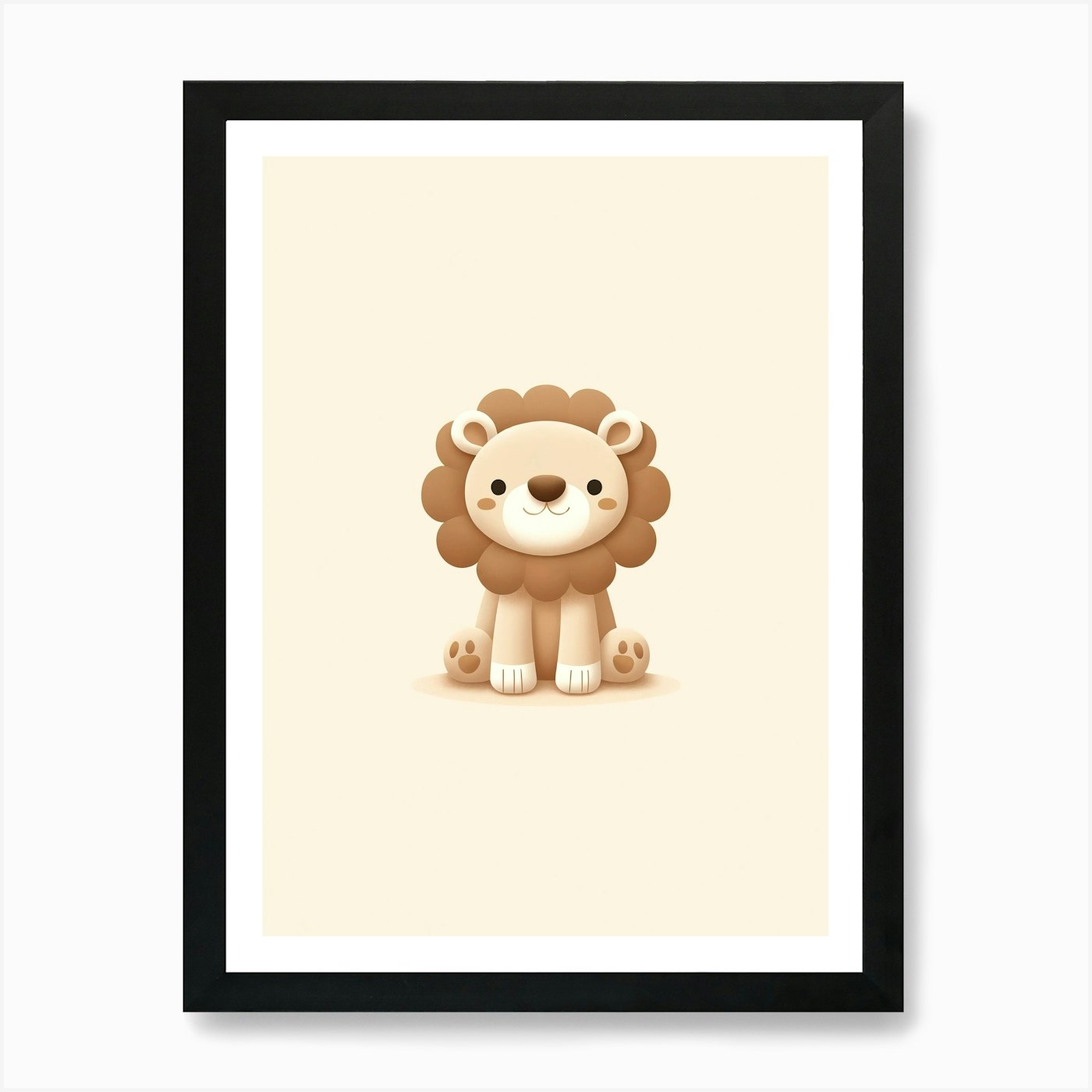 Lion Baby Cub Nursery Fun Room Art Framed Wall Art Poster Canvas Print Picture