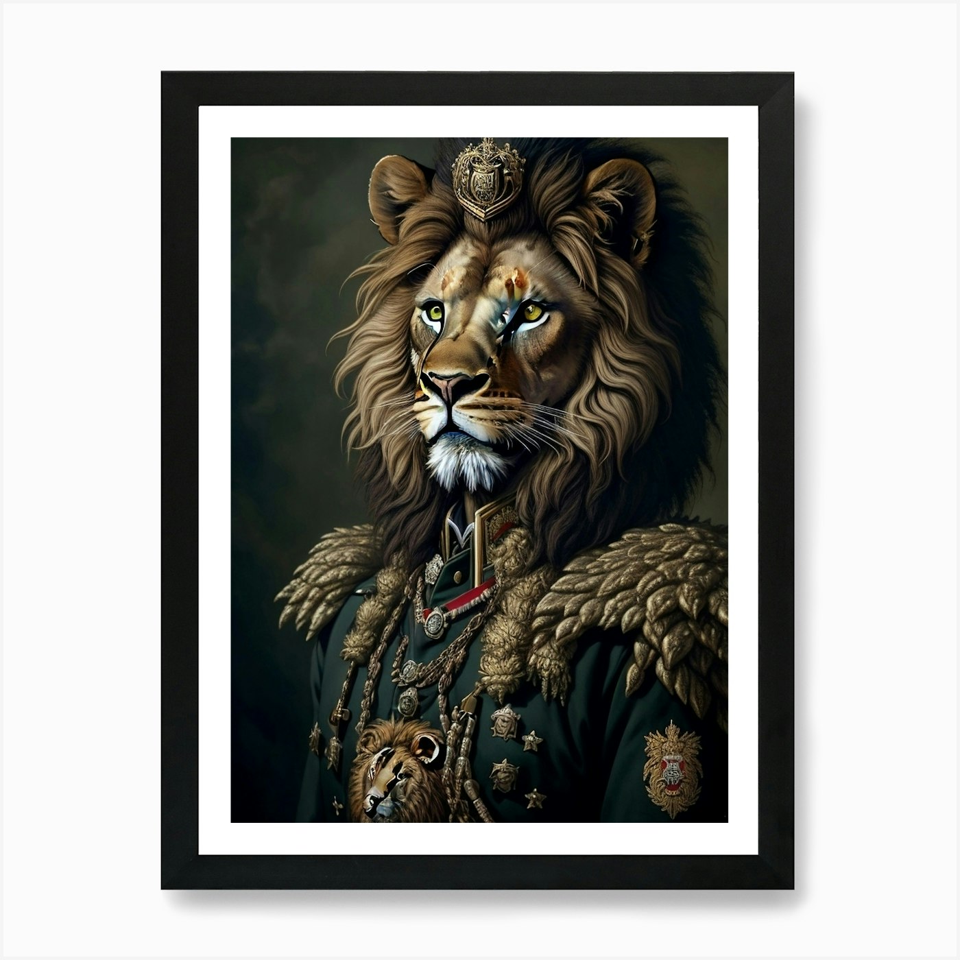 King Lion Art Print Framed Wall Art Poster Canvas Print Picture