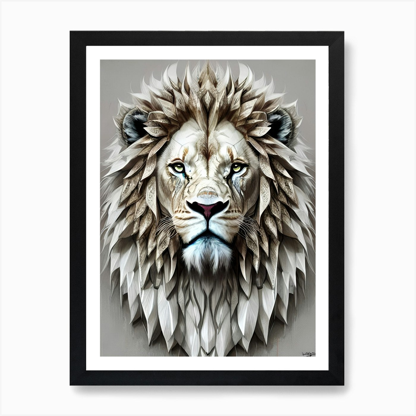 Lion Head 55 Art Print Framed Wall Art Poster Canvas Print Picture
