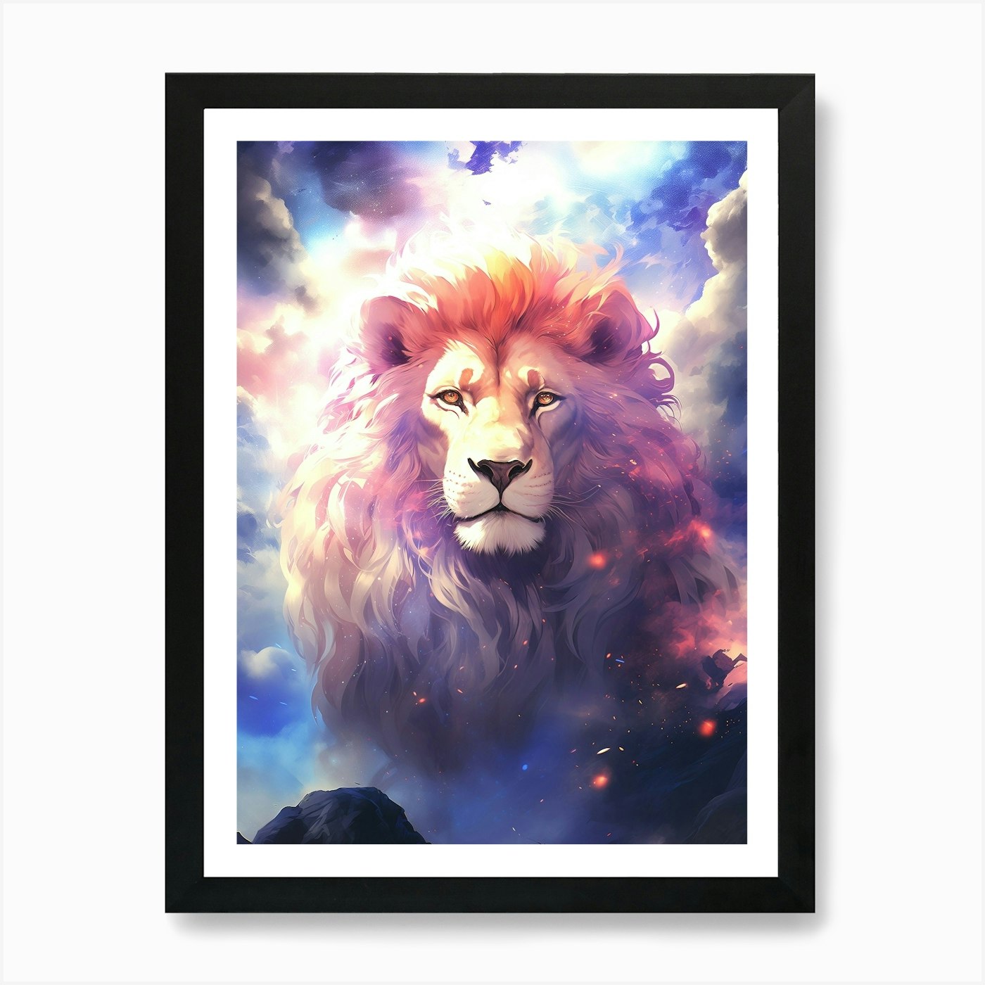 Lion In The Sky 4 Art Print Framed Wall Art Poster Canvas Print Picture