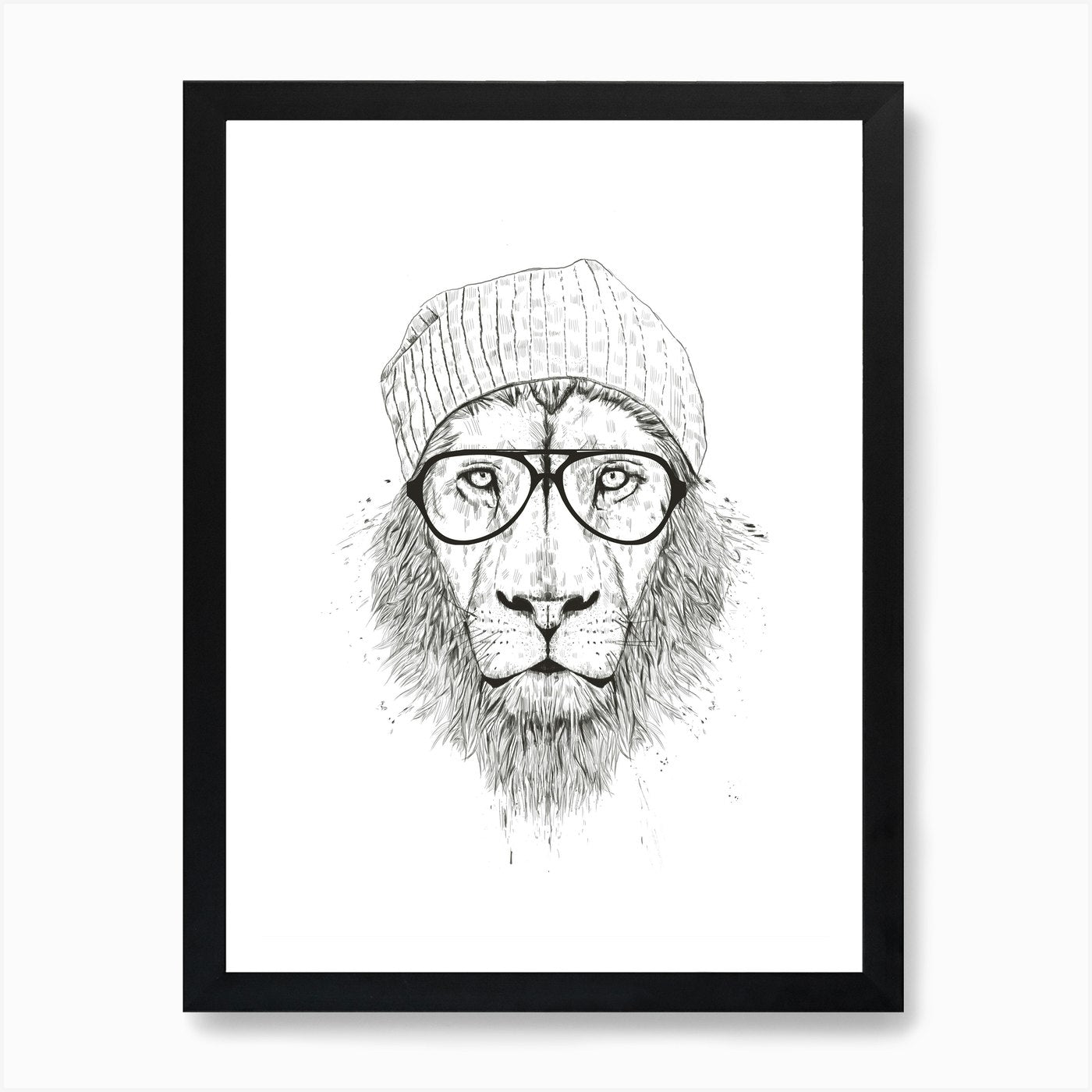 Cool Lion Art Print Framed Wall Art Poster Canvas Print Picture