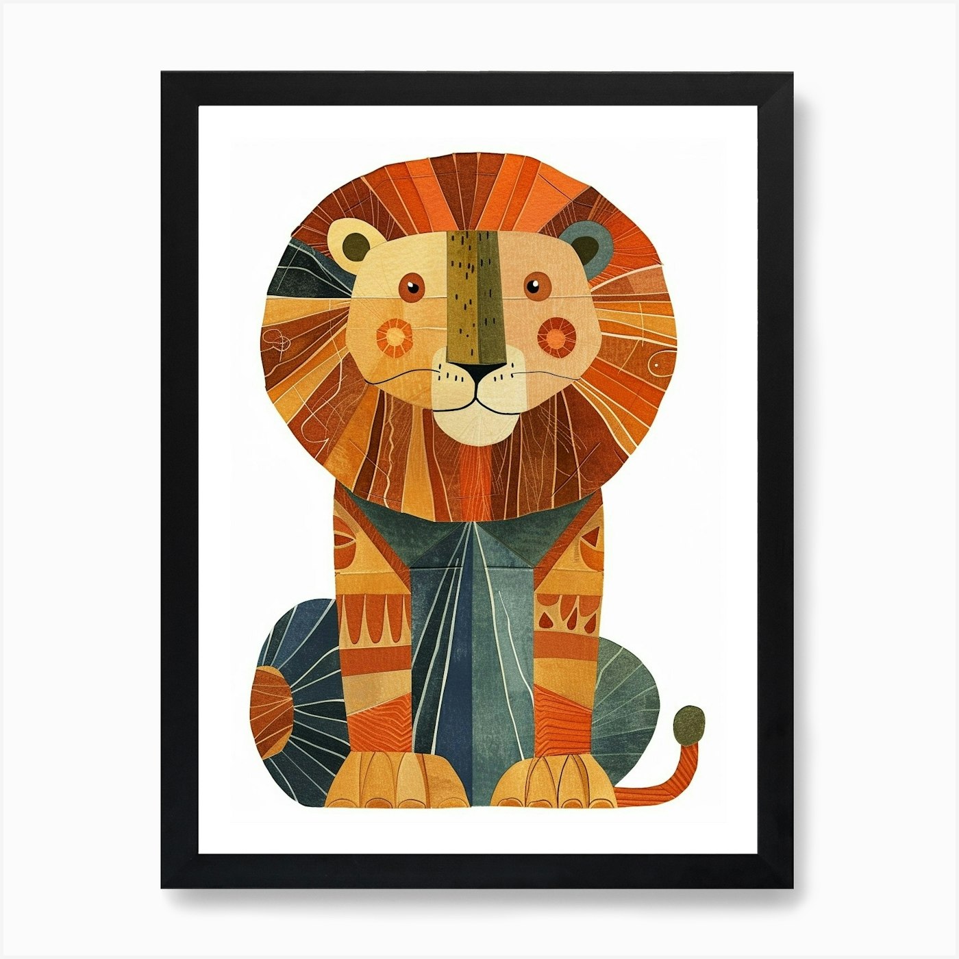 Barbary Lion Symbolic Imagery Clipa Framed Wall Art Poster Canvas Print Picture