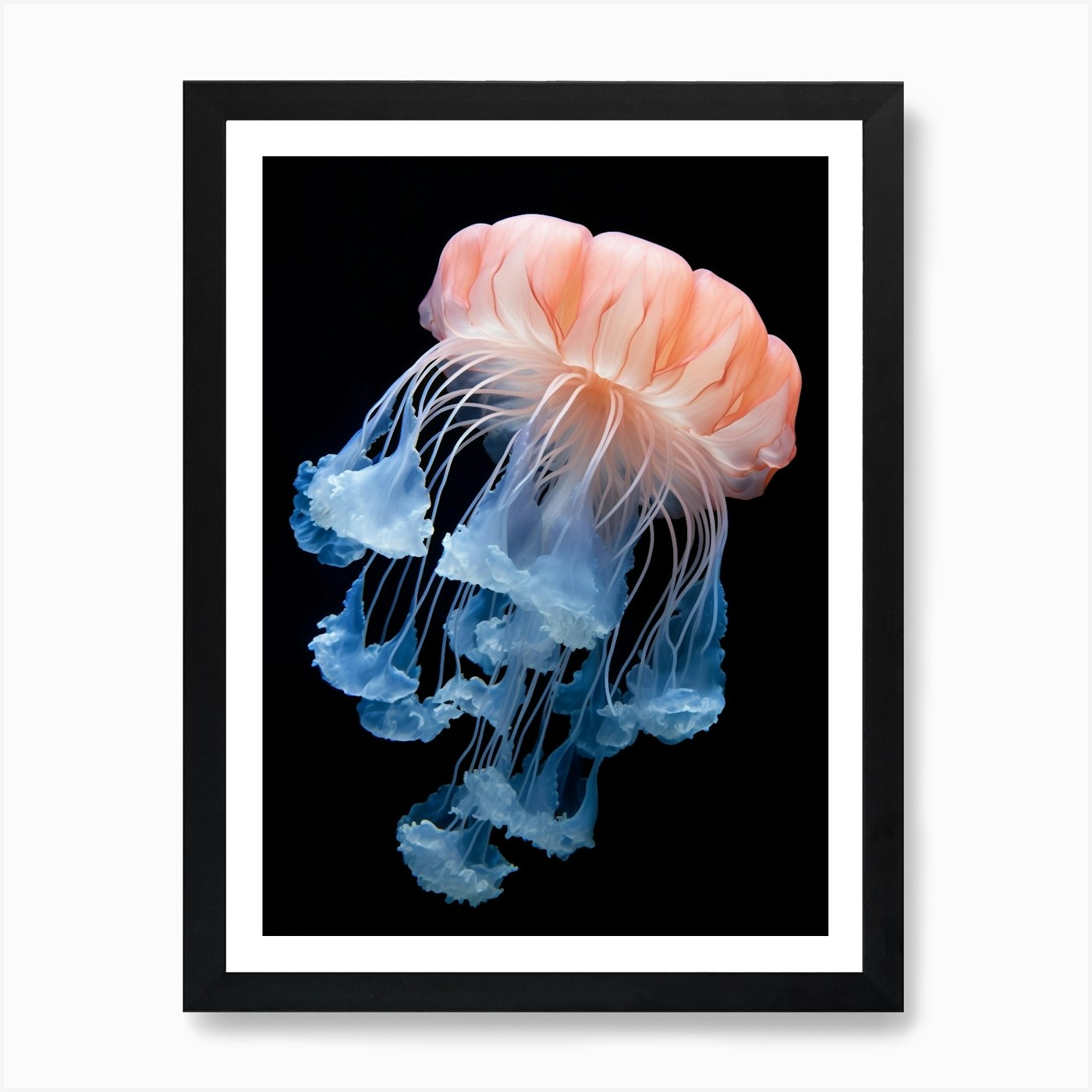 Lions Mane Jellyfish Realistic 7 Ar Framed Wall Art Poster Canvas Print Picture