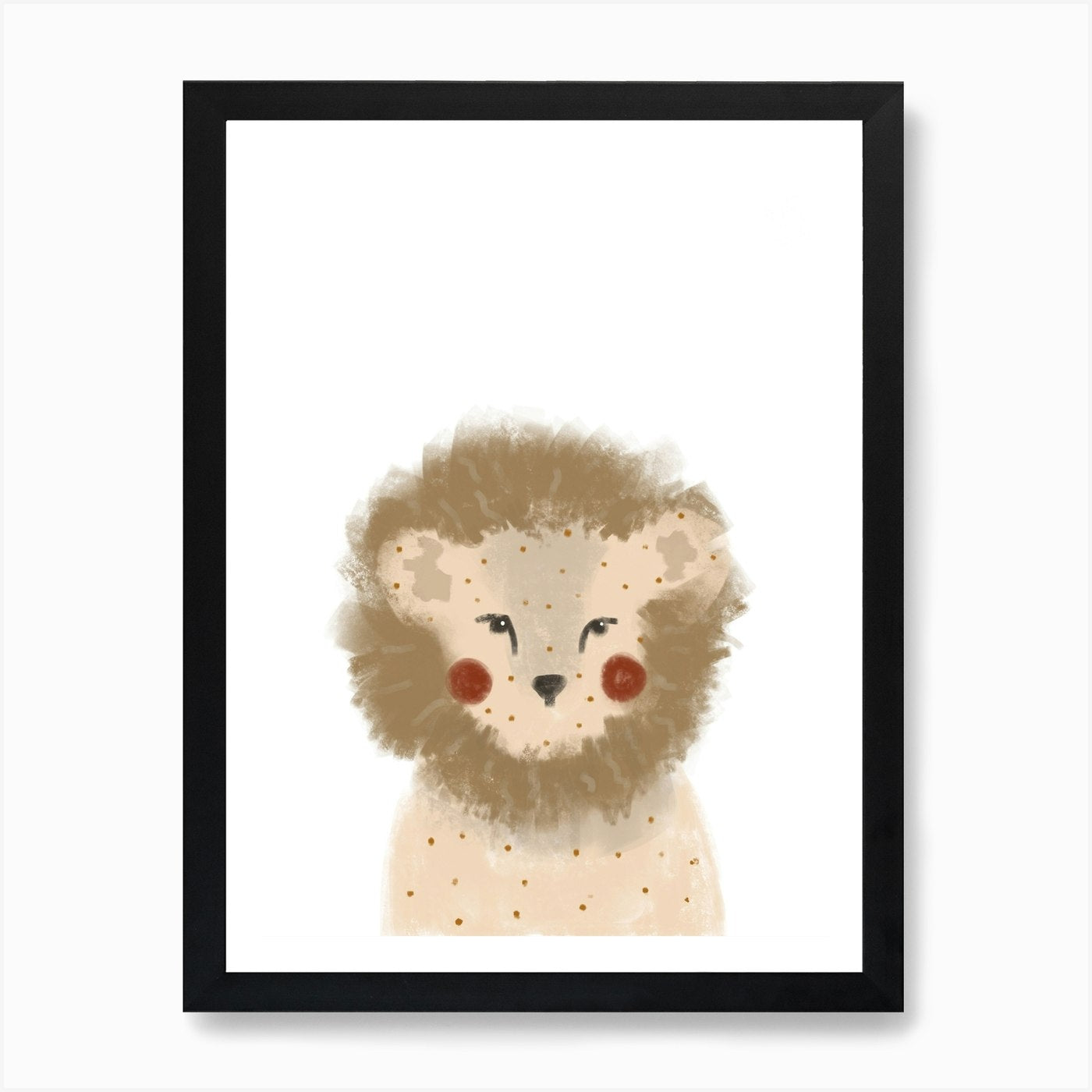 Dotty Lion Art Print Framed Wall Art Poster Canvas Print Picture