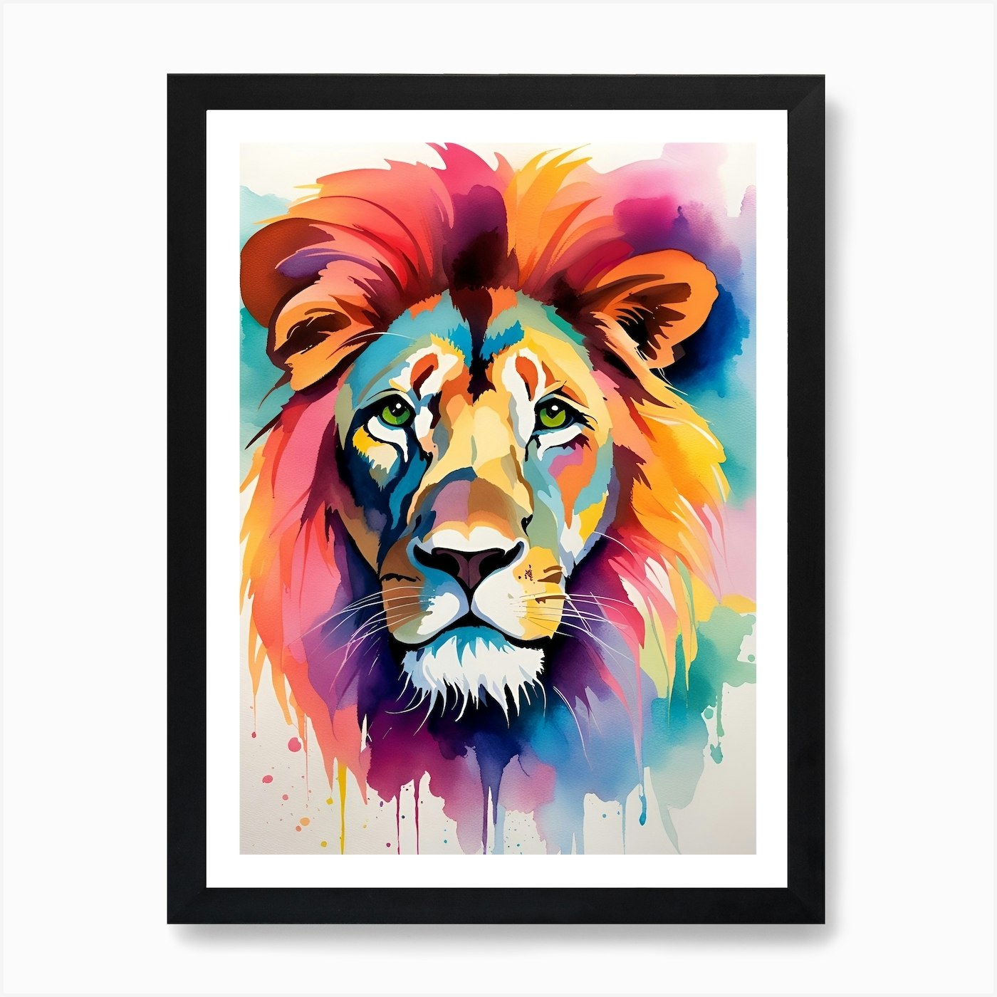 Lion Painting 9 Art Print Framed Wall Art Poster Canvas Print Picture