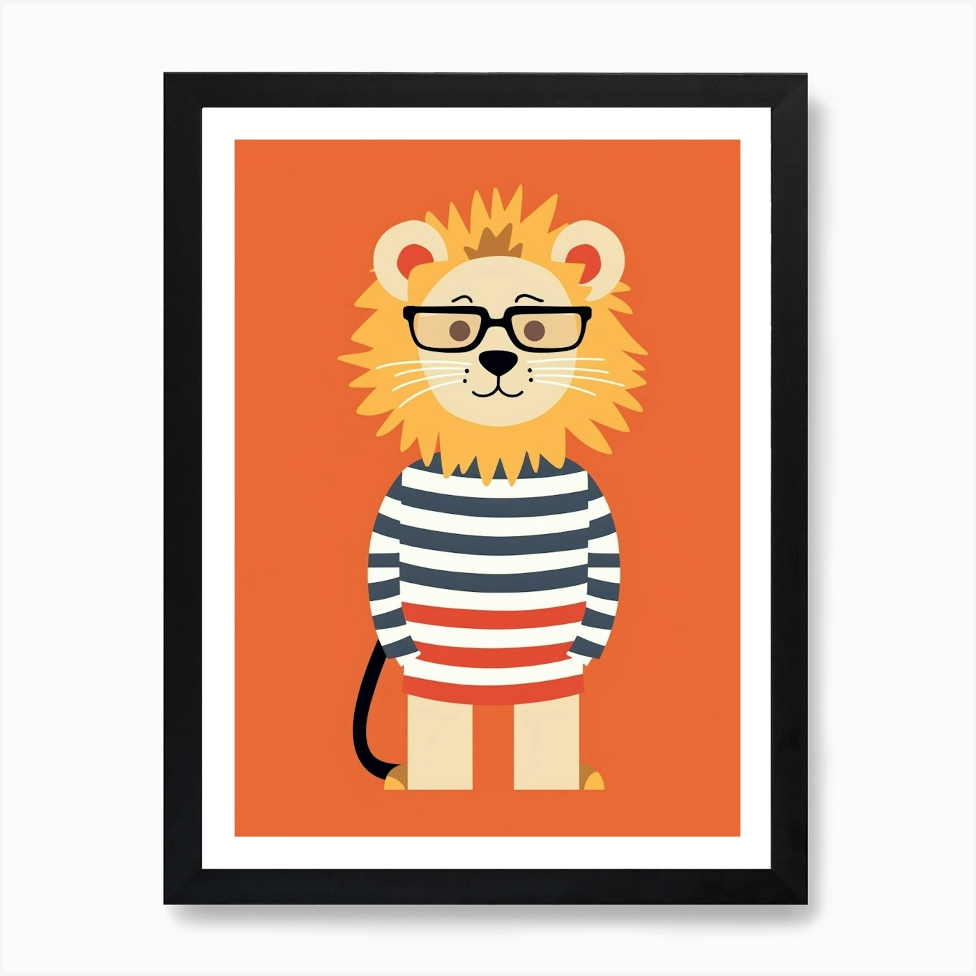 Little Lion 2 Wearing Sunglasses Ar Framed Wall Art Poster Canvas Print Picture