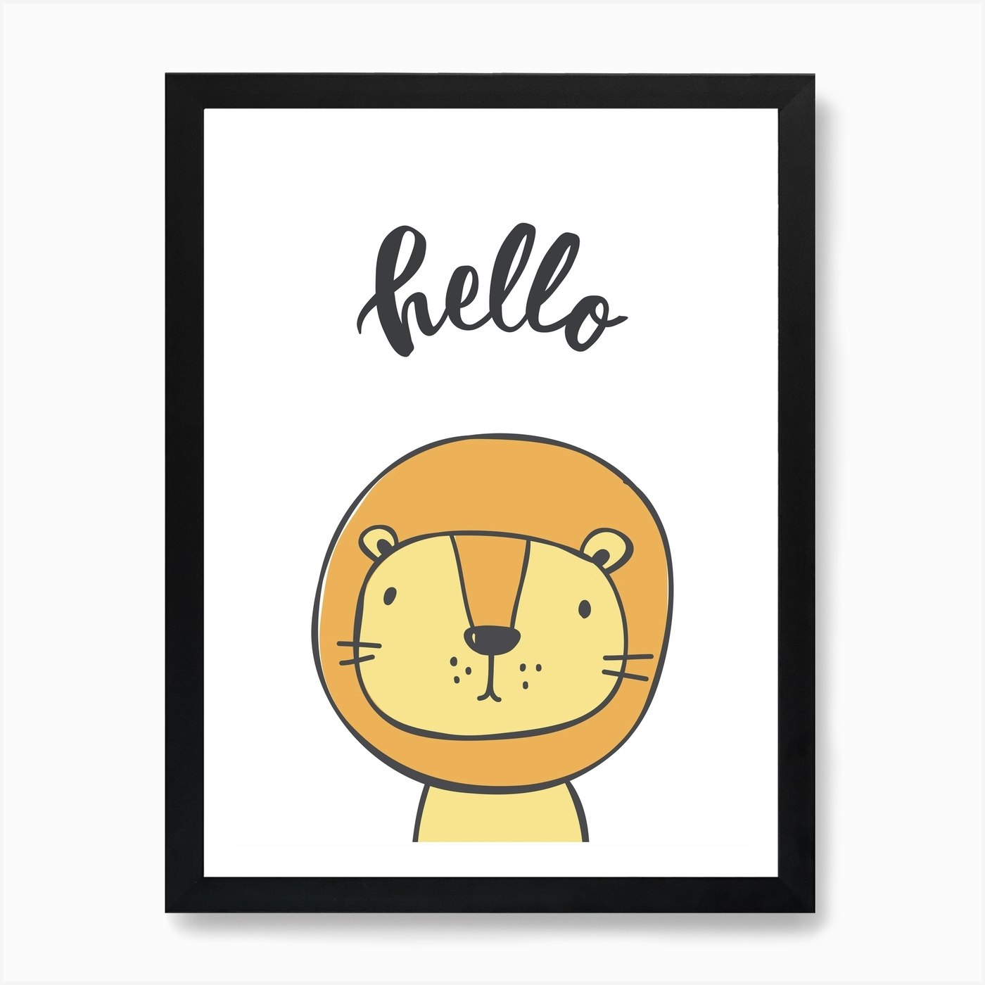 Hello Lion Art Print Framed Wall Art Poster Canvas Print Picture