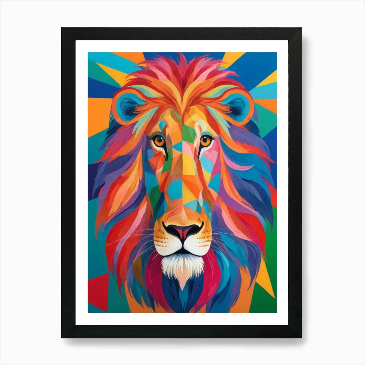 The Color Lion Art Print Framed Wall Art Poster Canvas Print Picture